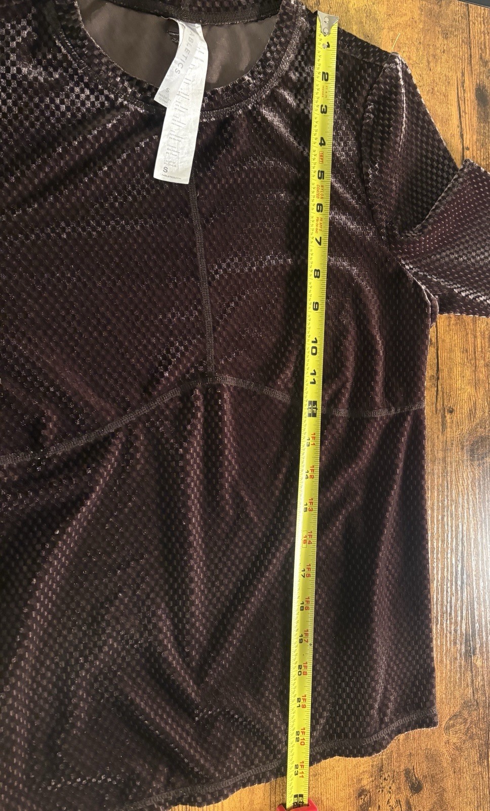 Fabletics Brown Velour Seamed Long Sleeve Top Size Small Classy