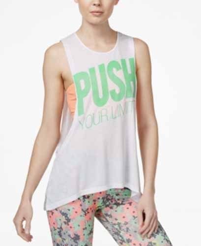 Energie Active Juniors’ Mara High-Low Push Your Limits Graphic Muscle Tank Top M