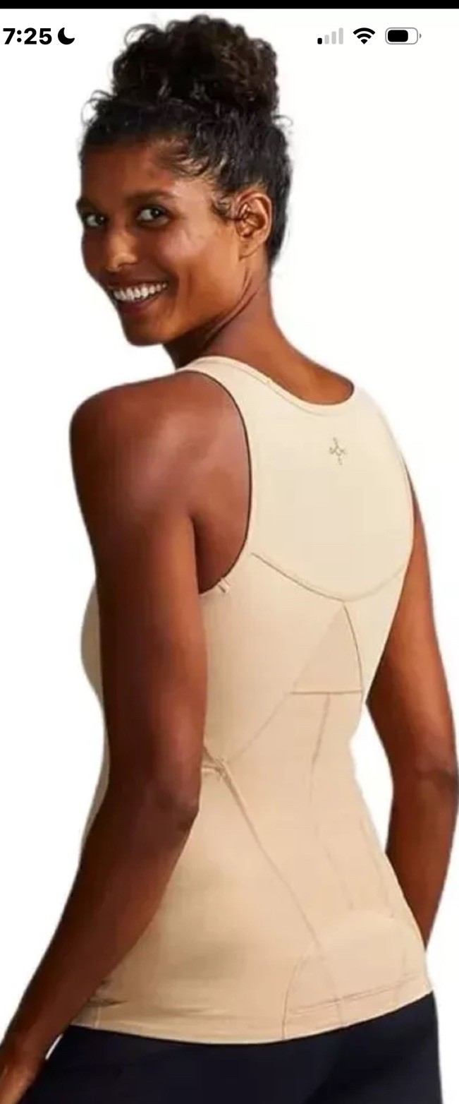 Tommie Copper 2XL Lower Back Support Tan Nude Compression Camisole Tank Top