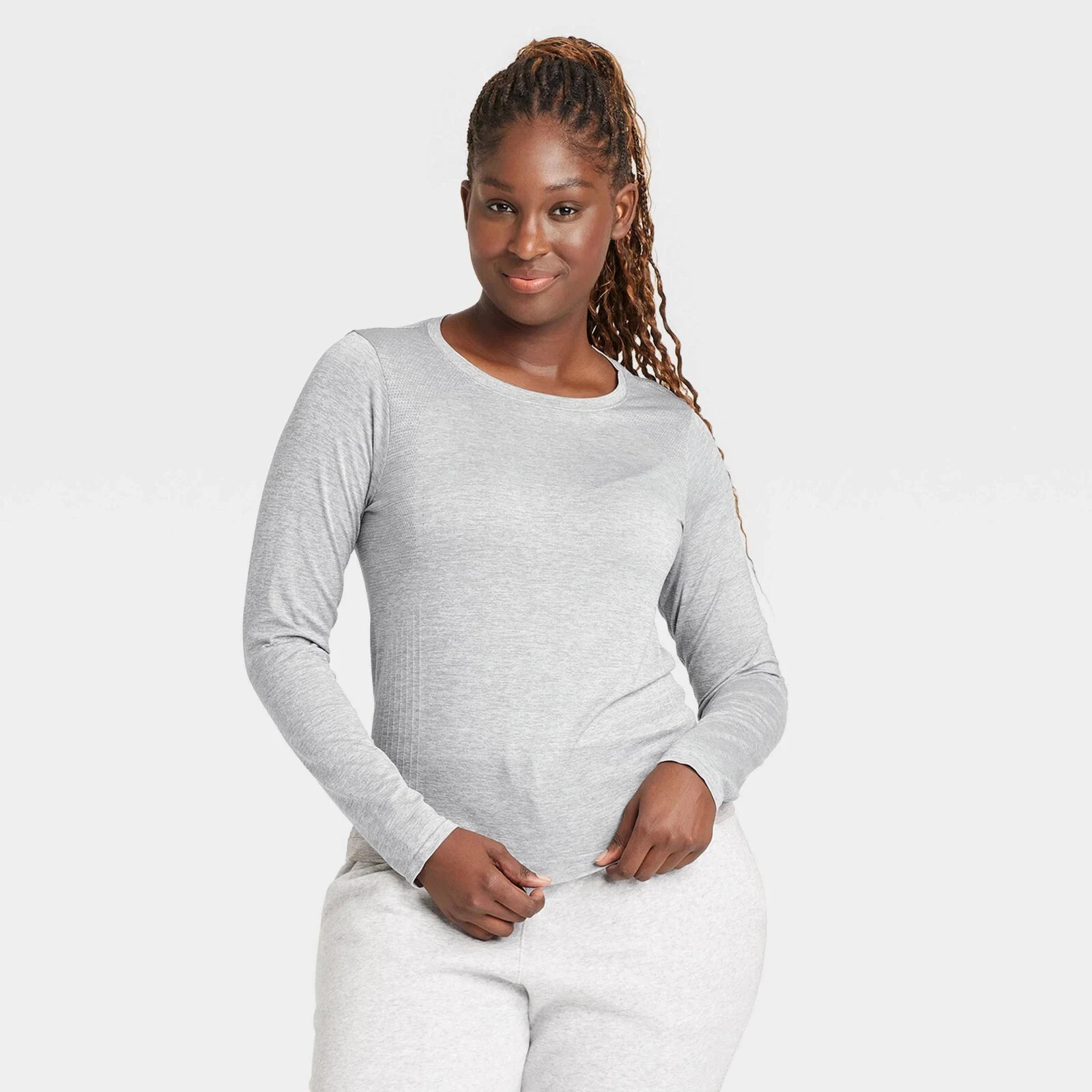 All In Motion Women’s Seamless Long Sleeve Top Heathered Gray Size Medium