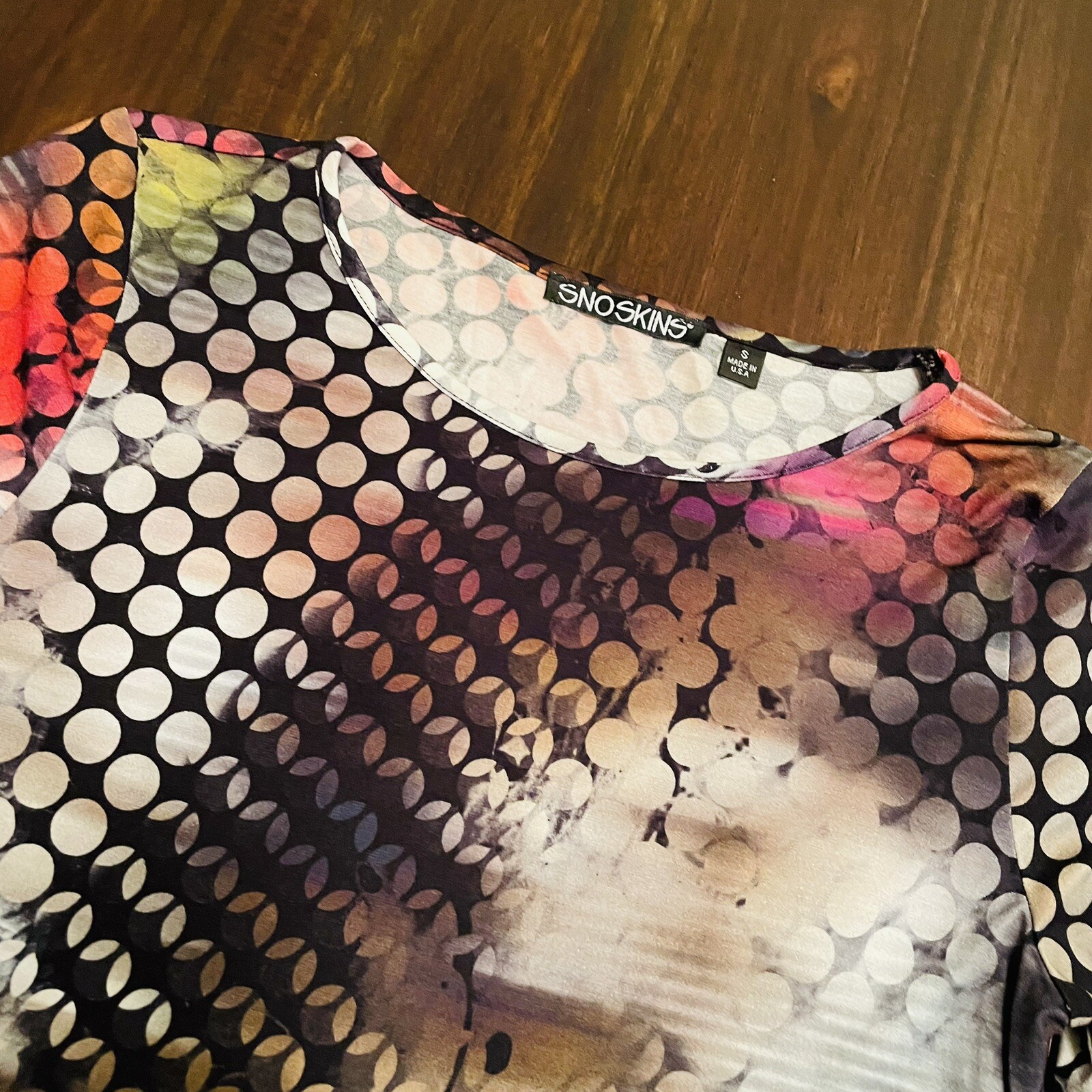 Snoskins Multi Color Print Base Layer Top Size Small