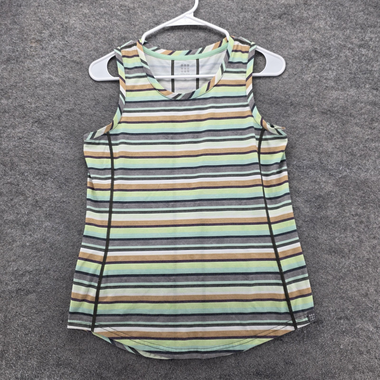 Title Nine Shirt Womens Small Striped Tank Top Multicolor Athletic Gym Running