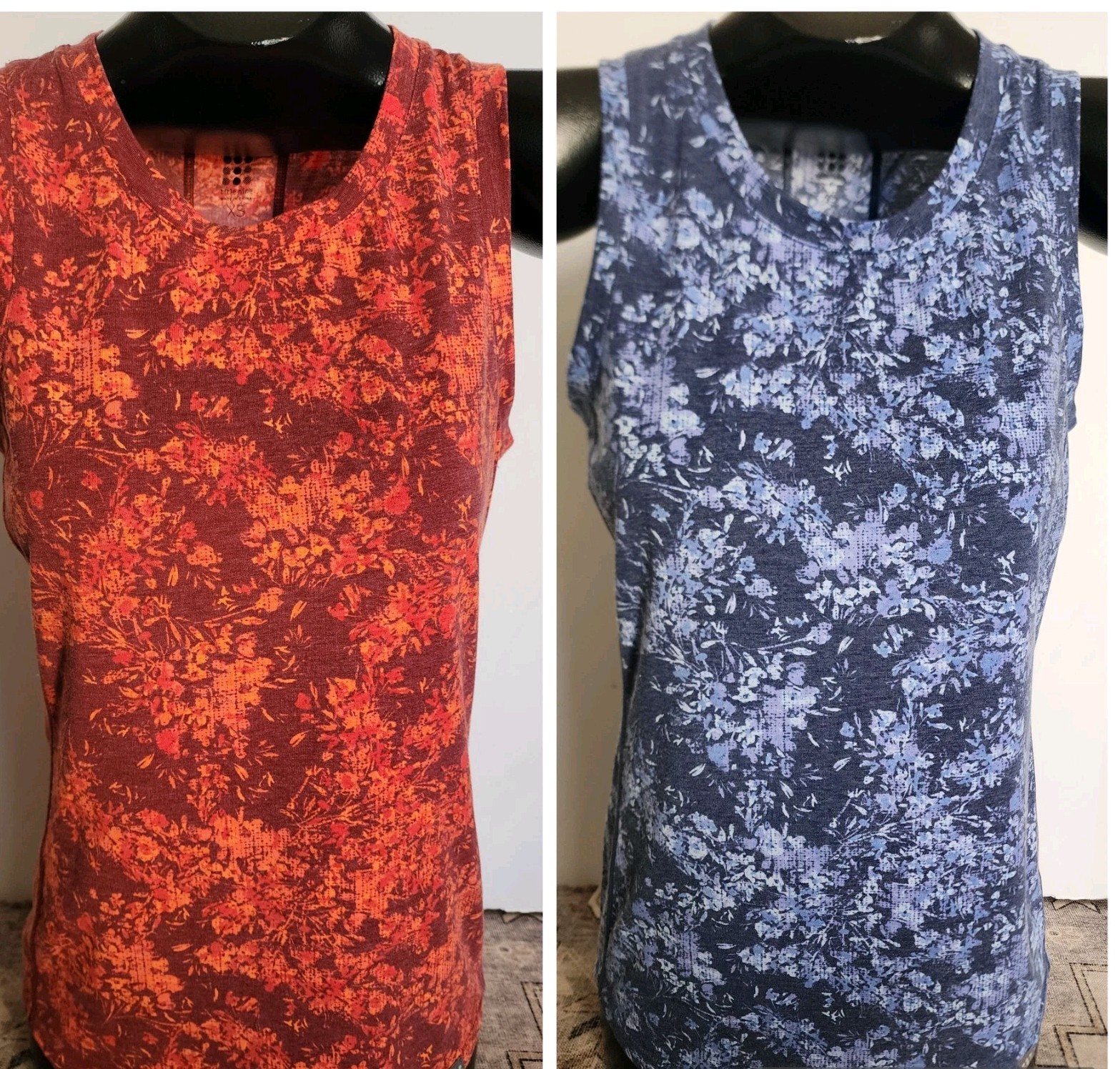 Womans Title Nine Lot Of 2 Vibe Sleeveless Tank Tops, Size XS,red And Blue