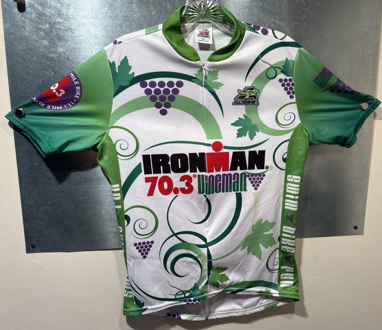 Cycling Jersey Ironman 70.3 Vineman Triathlon Aussie Womens Large Green USA Made