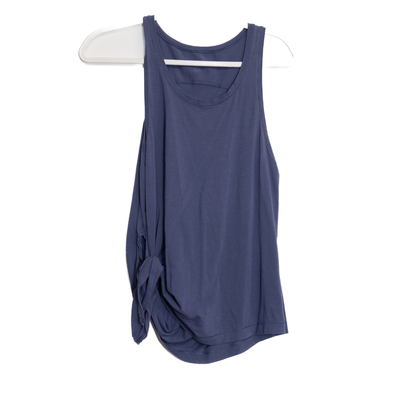 Lululemon Size L Athletica Sleek Indigo Workout Tank Top With Gathered Side Deta