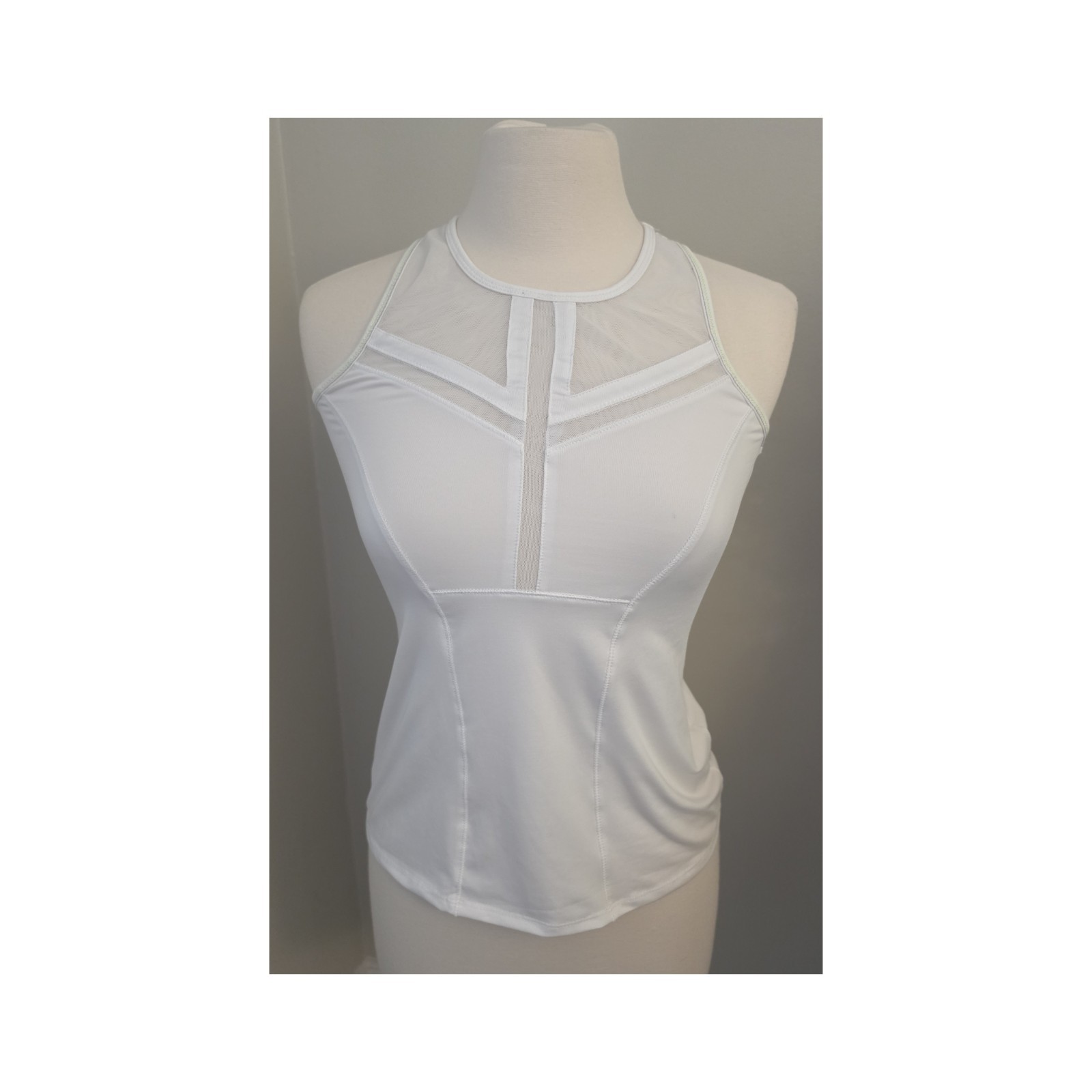 K-Swiss x Lucky in Love Women’s Tennis Pickleball Tank Top White Mesh Size S 4/6