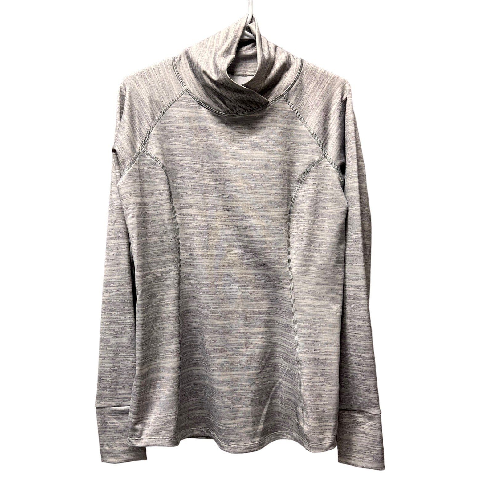 Reebok Women’s Long Sleeve Pullover High Neck SZ Large Gray Athletic Top