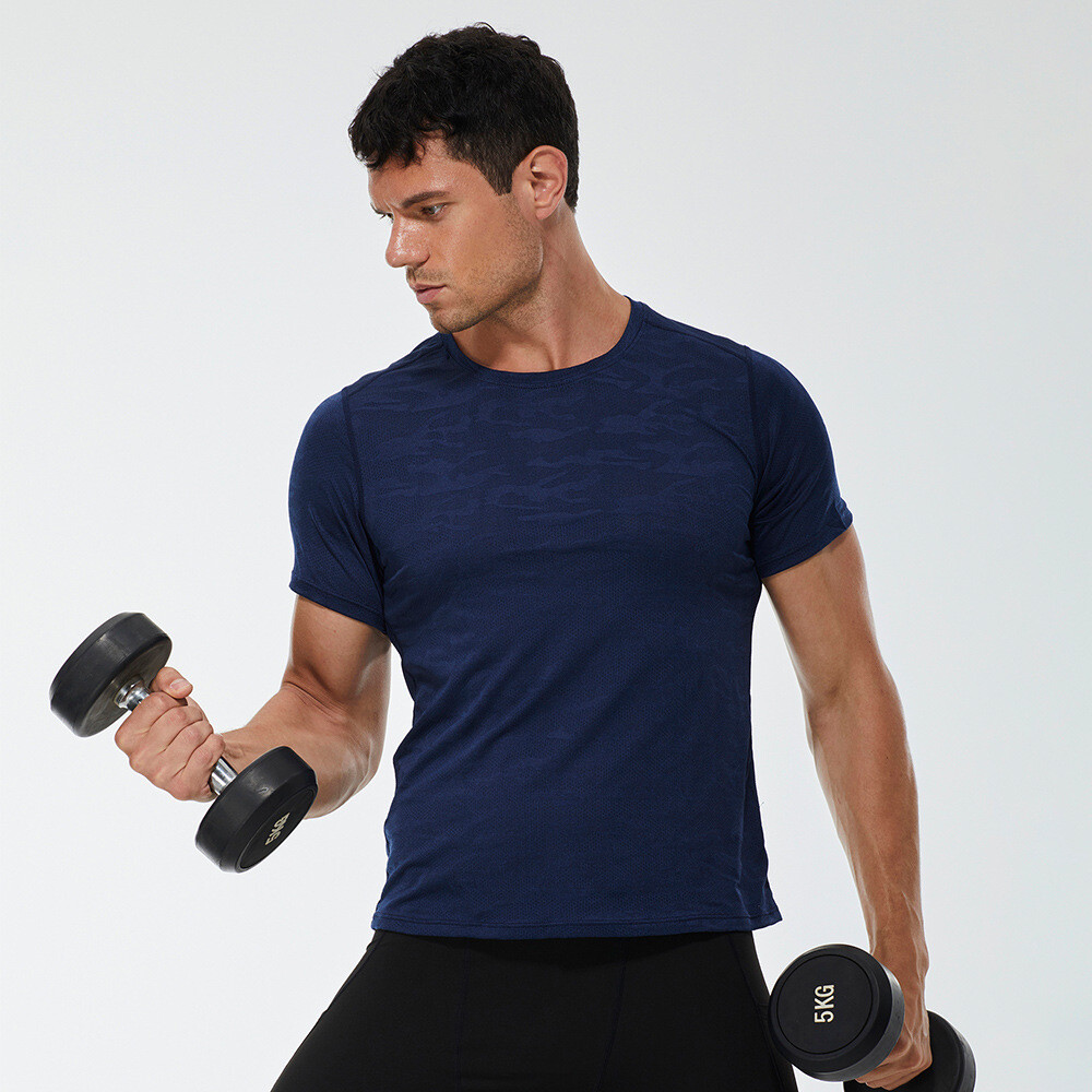 ZONBAILON Men’s Sports Short Sleeve Loose High Elastic Quick Dryer Fitness Tops