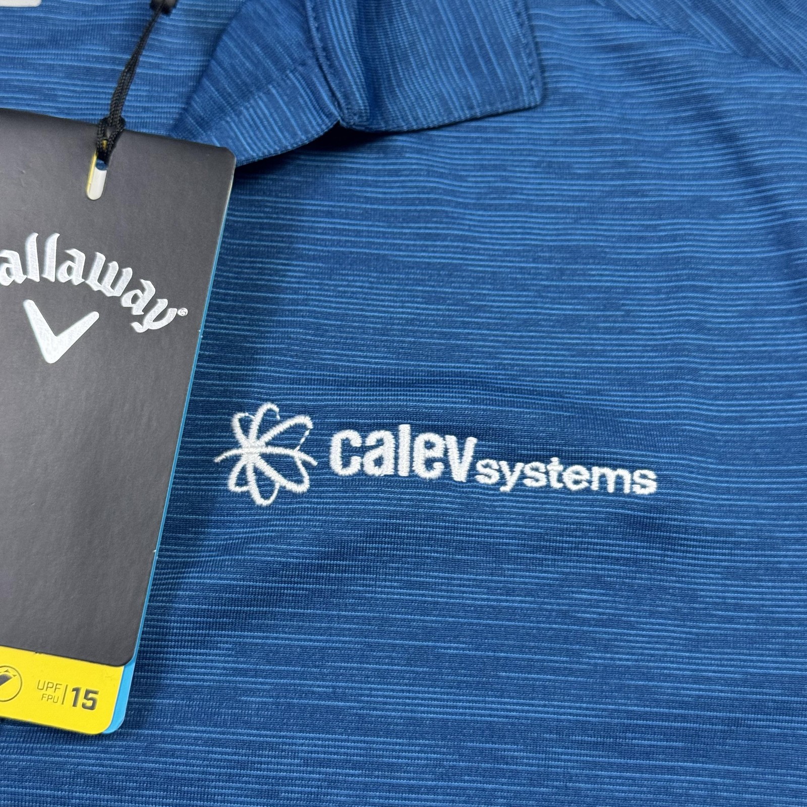 Callaway Polo Shirt Womens Medium Blue Striped Opti-Dri Calev Systems Golf