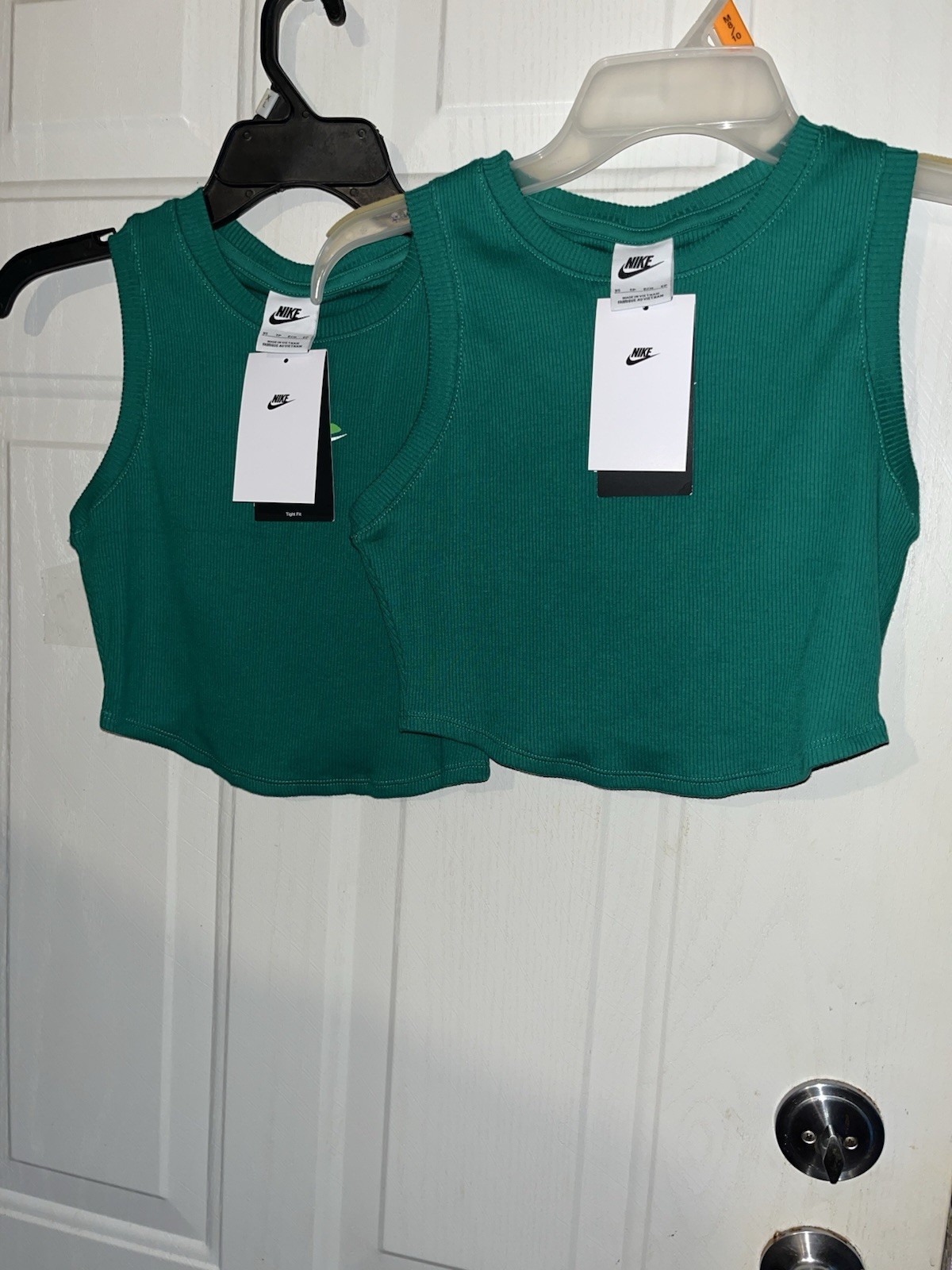 Lot Of 2 Nike Women’s Sportswear Essential Cropped Ribbed Green Tank Top XS