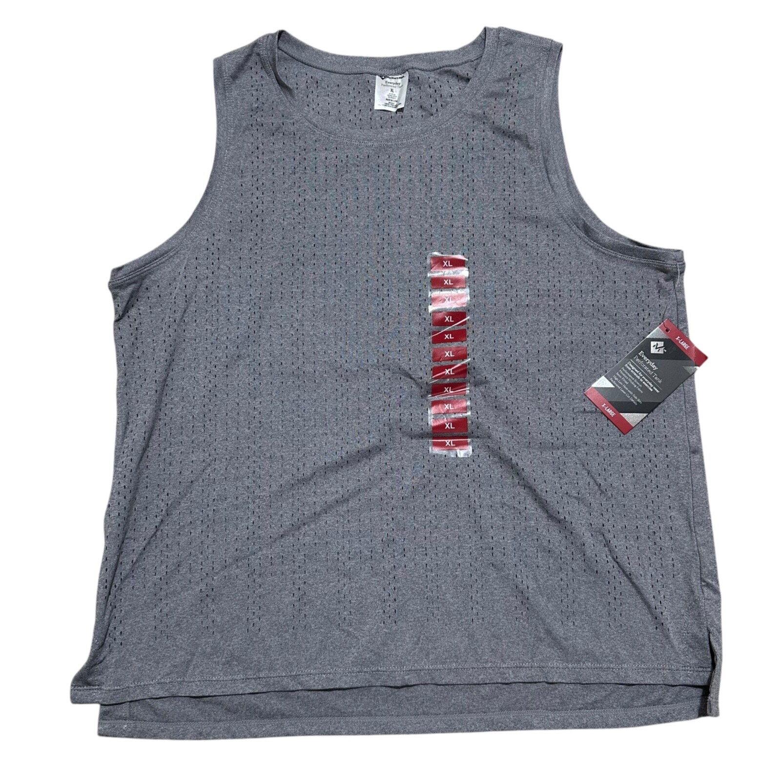 Members Mark Womens Size XL Grey Everyday Perforated Tank Top NWT NEW