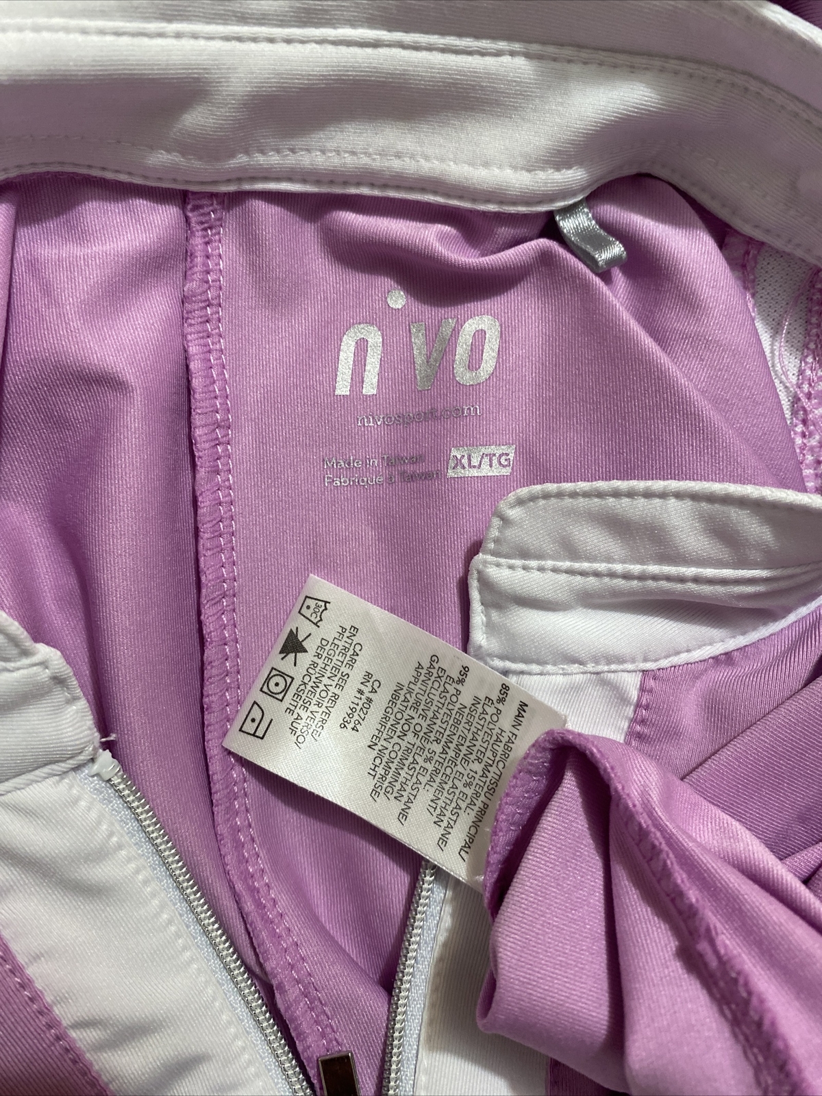 NIVO Performance Sleeveless Zip Placket Mock Neck Top Size XL Violet Women’s