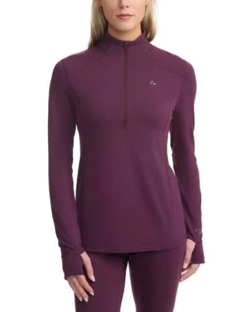 NWT Paradox Women’s L Merino Blend Base Top L Purple Long Sleeve Mock neck P0828