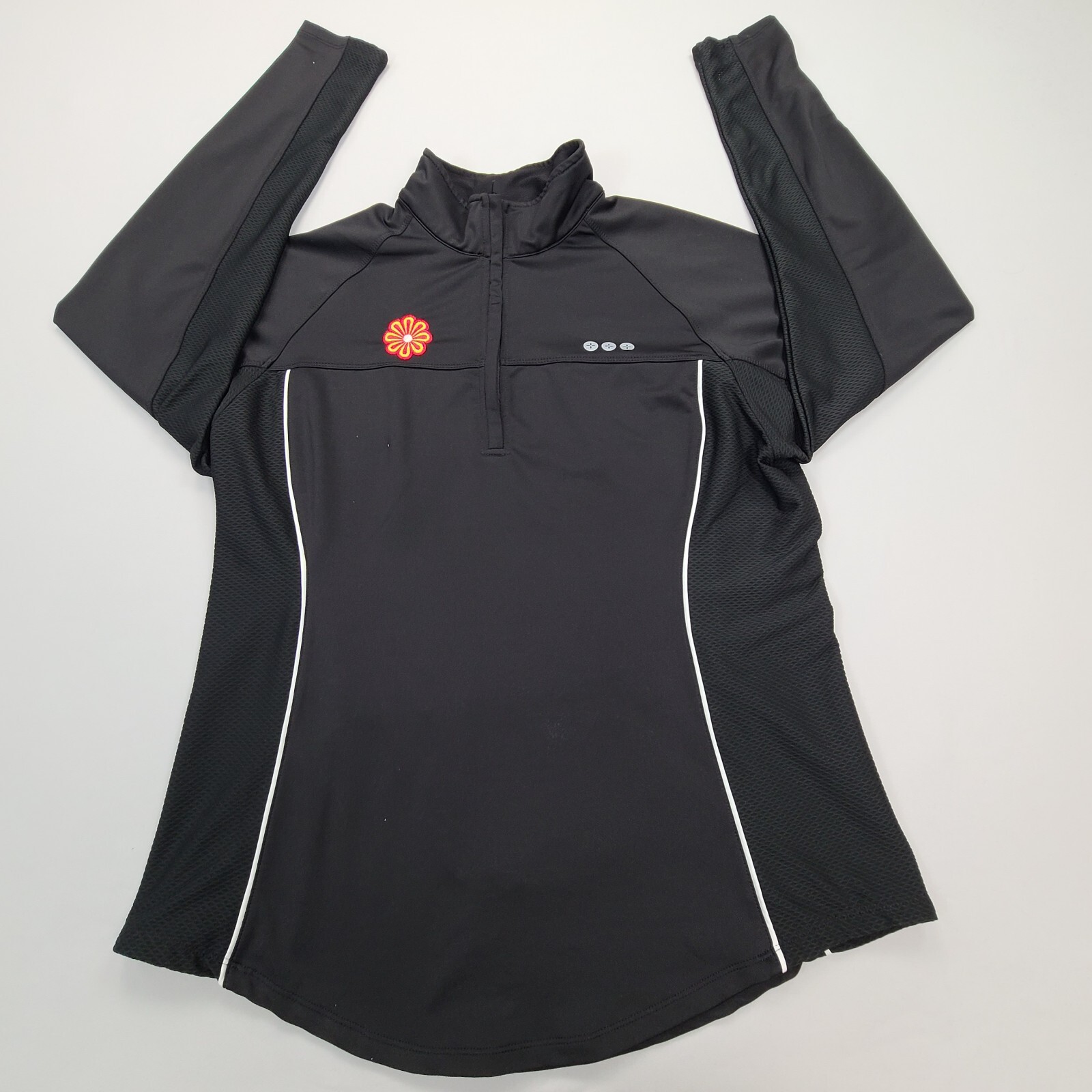 Born Fit Shirt Womens Large Black Running Zip Outdoors Casual Comfort Ladies