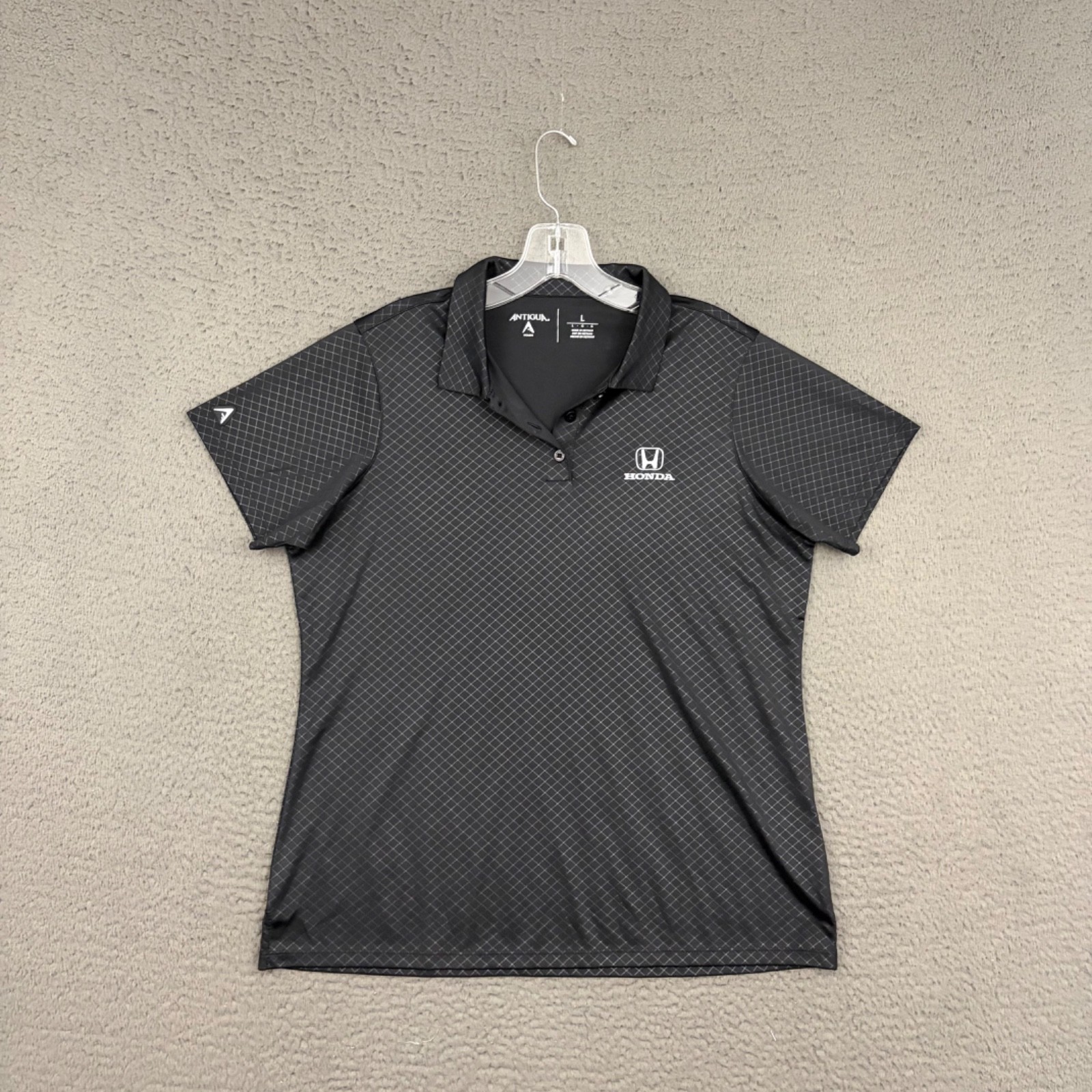Antigua x Honda Embroidered Logo Polo Shirt Womens Large Black Employee Casual