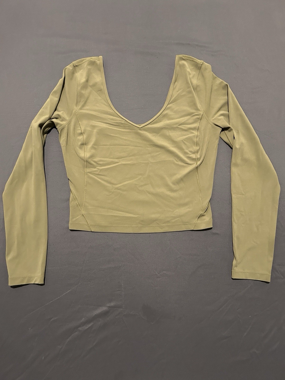 Lululemon Align Long Sleeve Top Women 6 Green Nulu Cropped Yoga Stretch Soft Gym