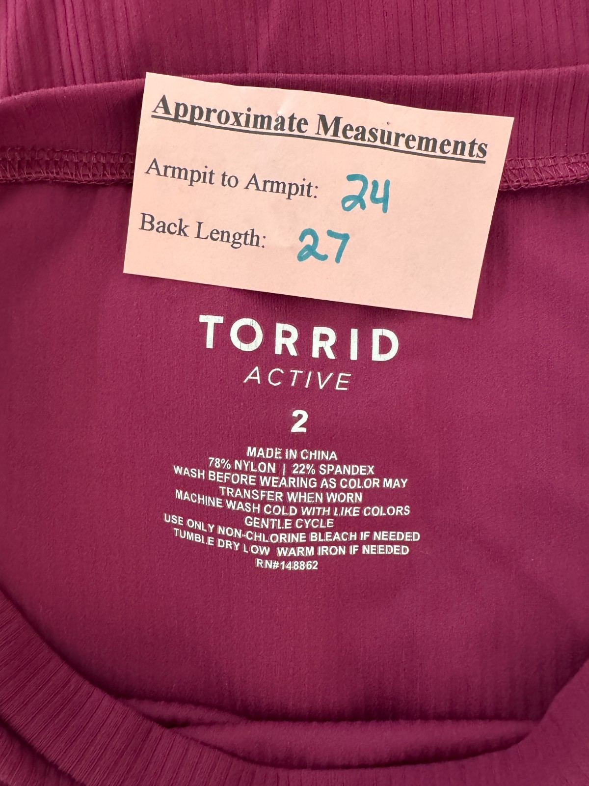 TORRID Active 2 Women’s Performance Core Rib Short Sleeve Cinch Side Active Tee