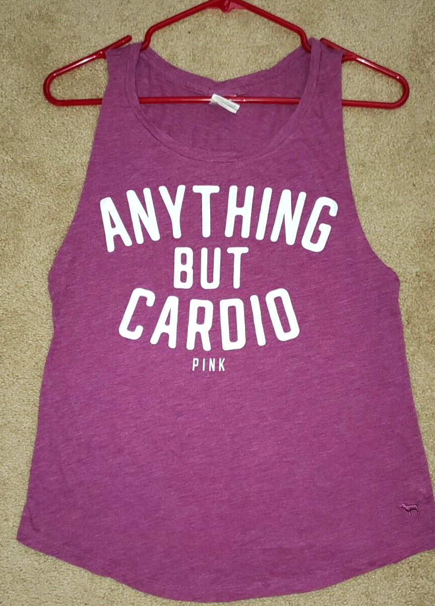 PINK by Victoria’s Secret Anything But Cardio Maroon Tank Top-Size XS