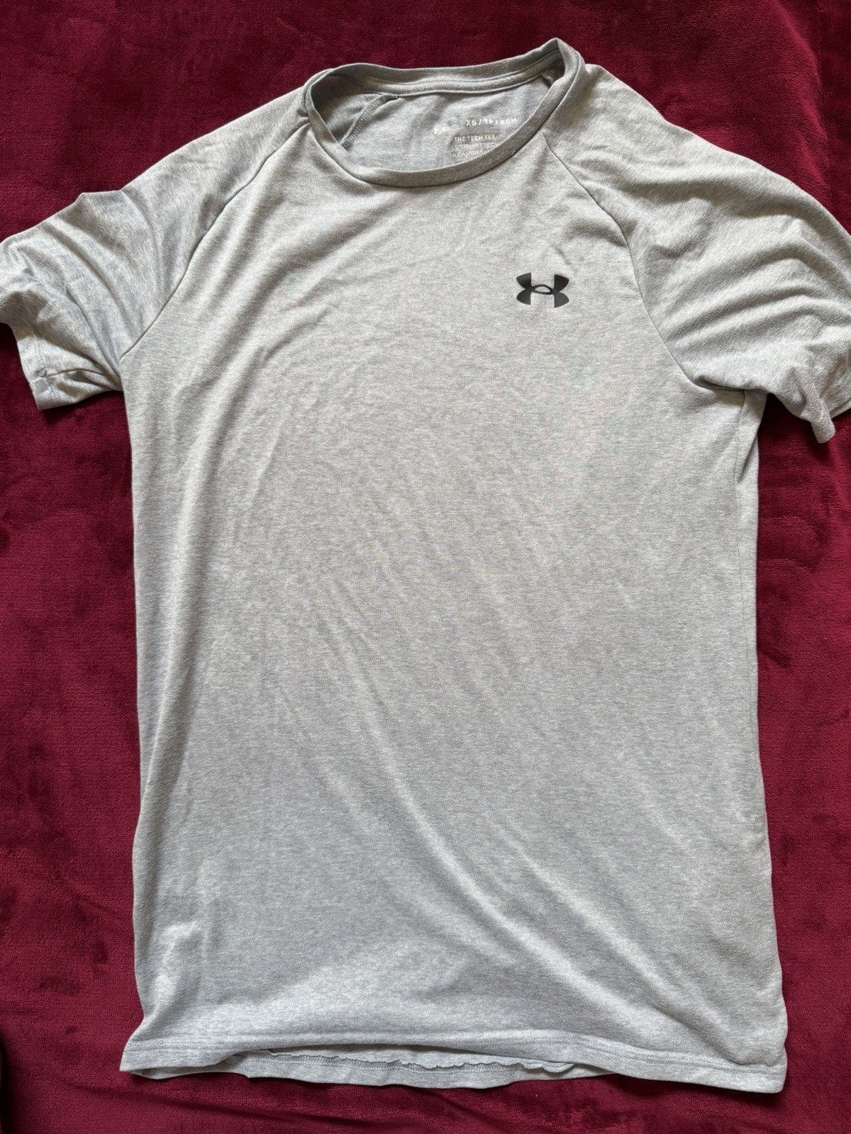 Under Armour Tech Tee Women’s XS Gray Crew Neck Raglan Polyester Athletic Tee
