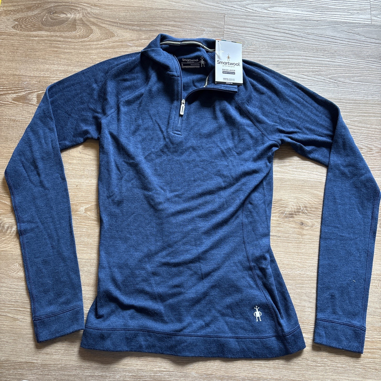 NWT Smartwool Women’s Merino 250 1/4 Zip Baselayer Blue Size Small