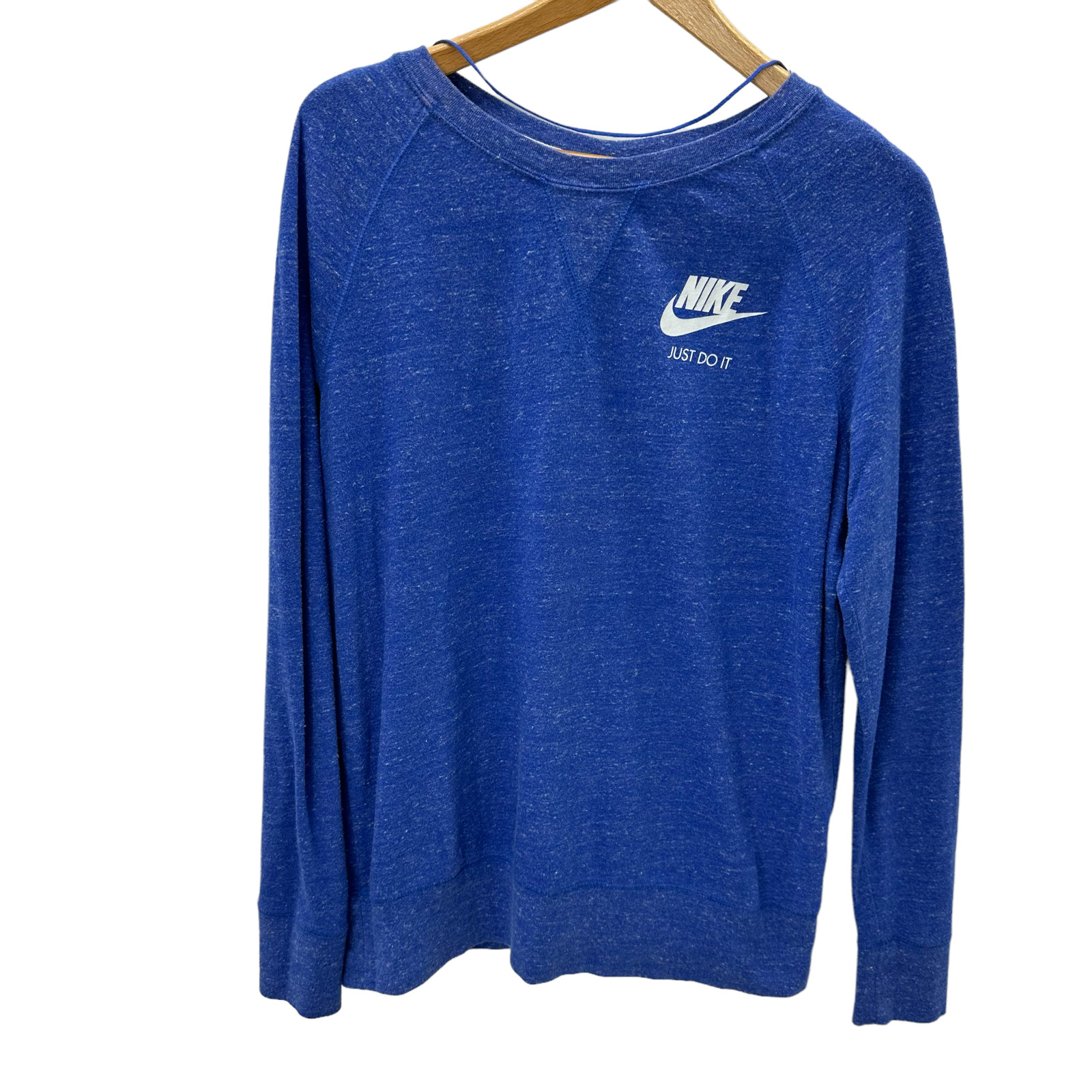 Nike Womens Long Sleeve Shirt Size Large Just Do It Cotton Recycled Polyester
