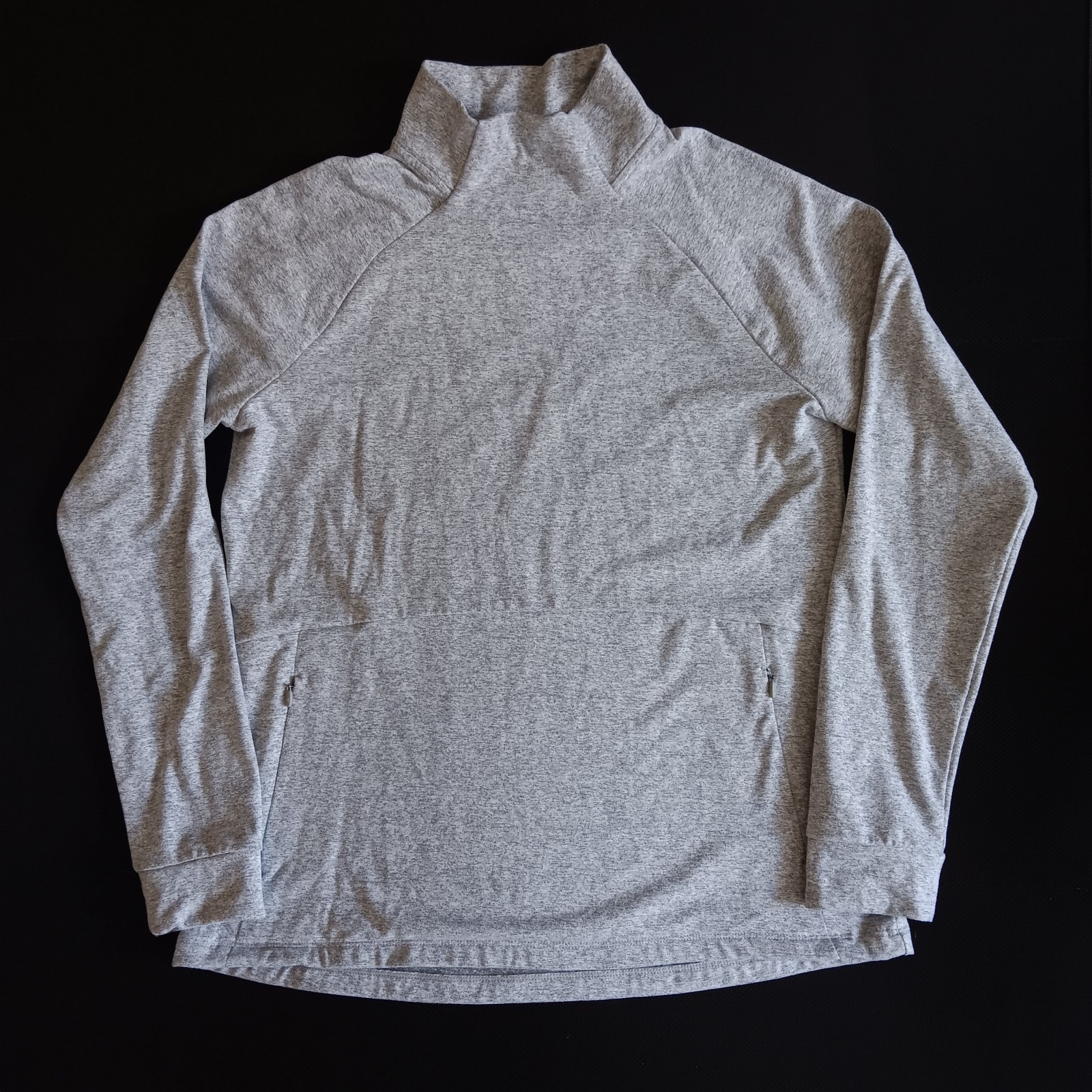 KYODAN Outdoor Comfort Soft pullover sweater G/L kangaroo pocket gray mock neck