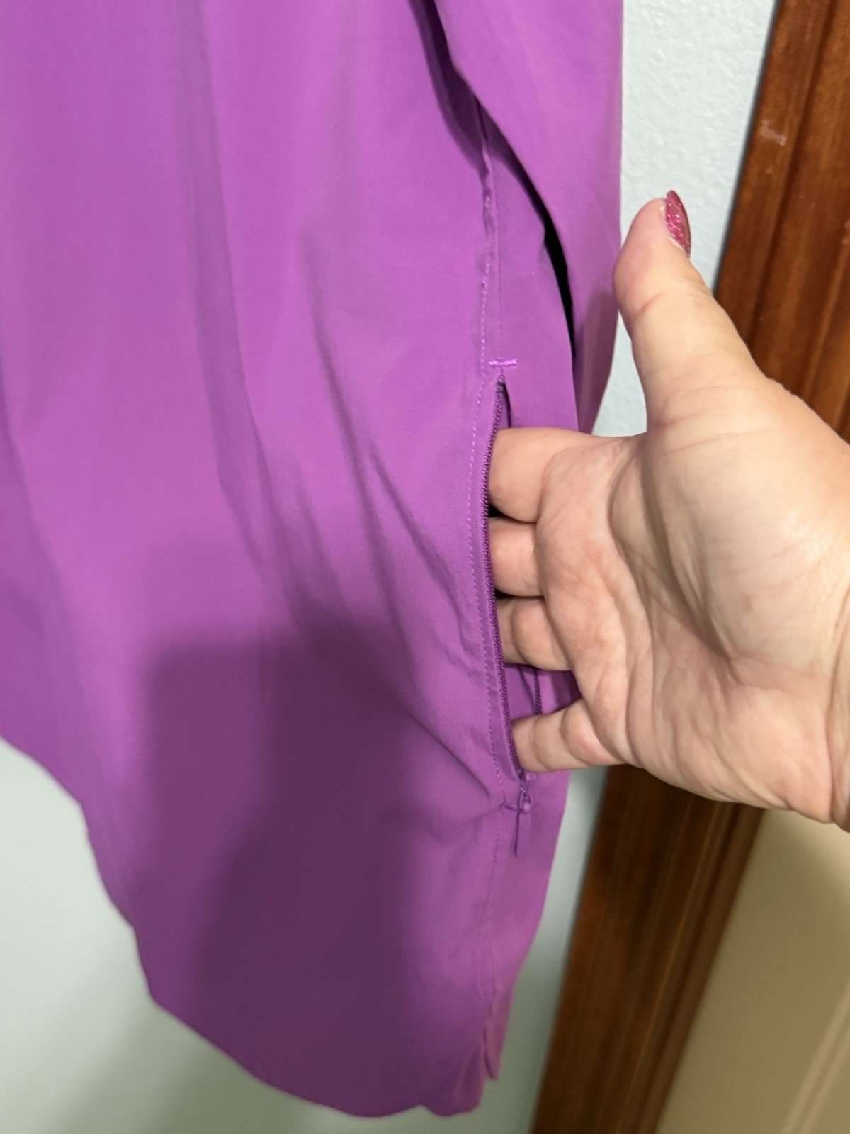 Athleta Oversized Poplin Full Zip Button-Up Women’s L Purple