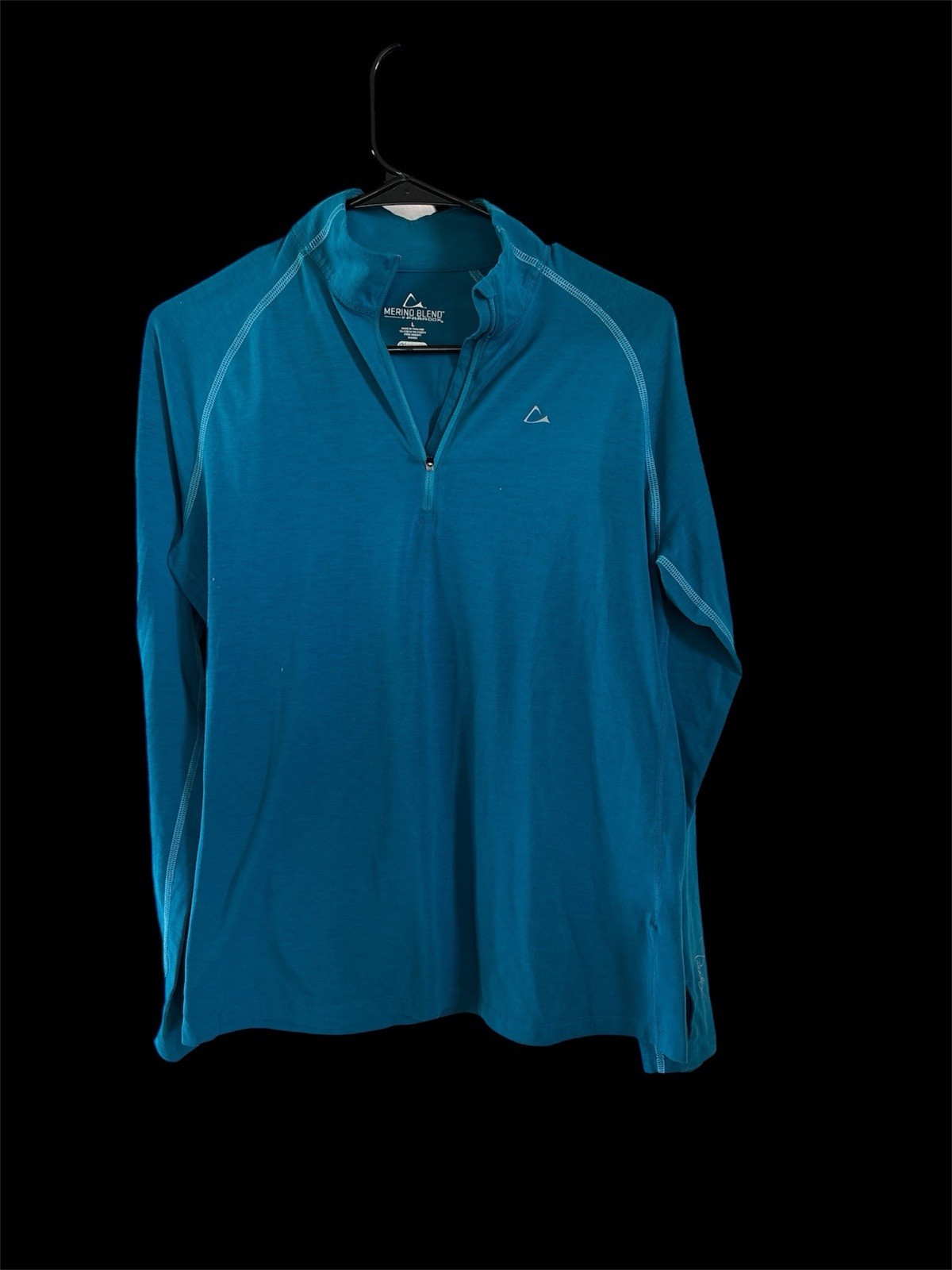 Paradox Merino Blend Pullover Top Long Sleeve DriRelease Teal Blue L