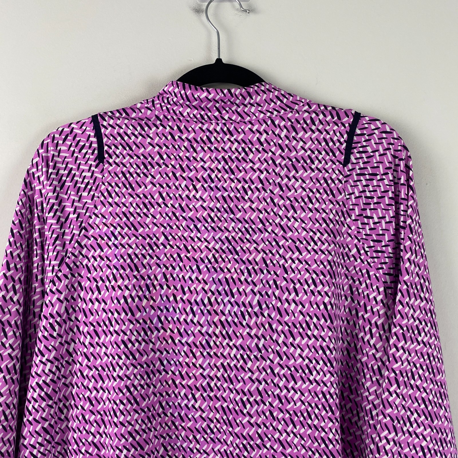 Tail 1/4 Zip Pullover Top Size 3X Short Sleeve Pink White Stretch Golf Tennis