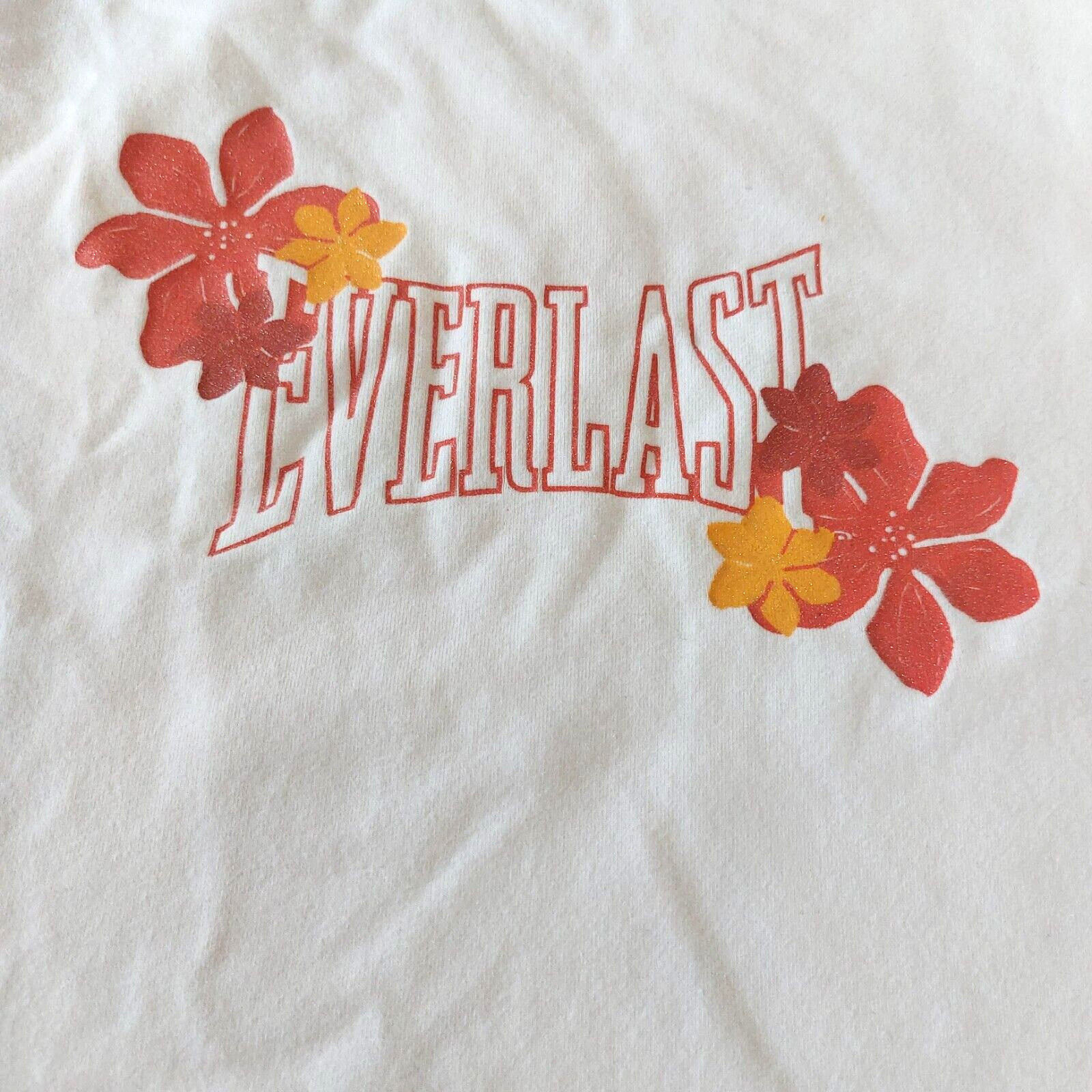 Everlast Crop Tank Top Shirt Bodybuilding Boxing Gym Vintage 90s USA S/S L Large