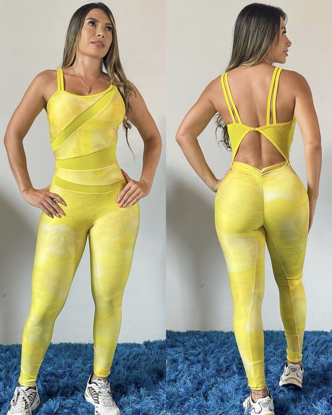 Colombian Brazilian Women Jumpsuit Enterizo Scrunch Microfiber S M L Gym Workout