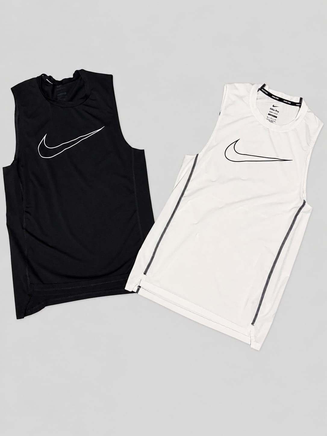 Nike Pro Dri-FIT Slim Fit Sleeveless Training Top – Black and White Set
