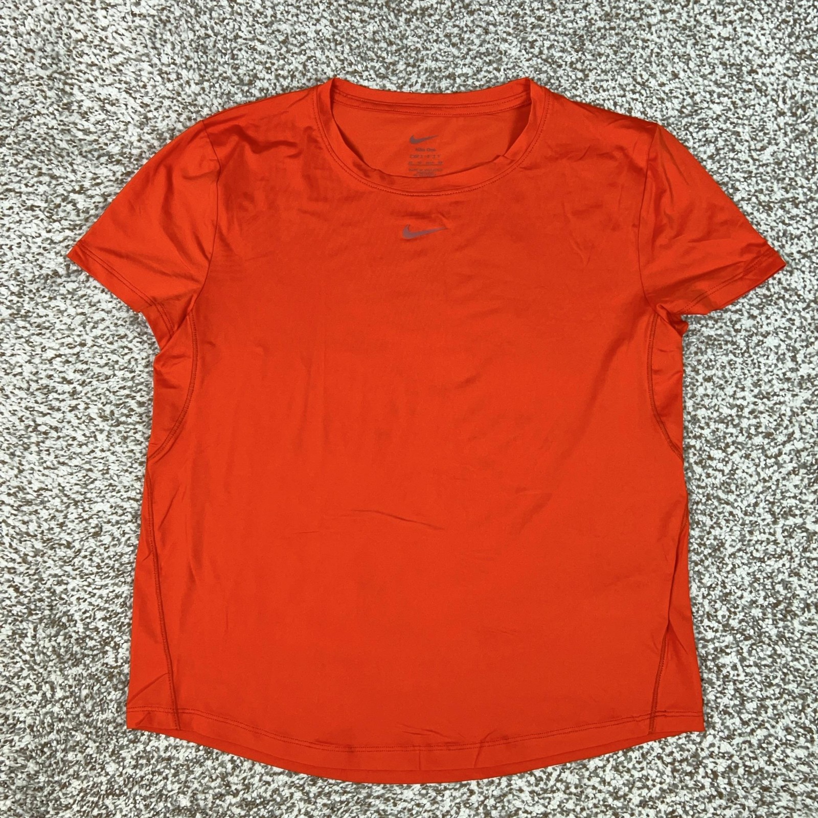 Nike Shirt Womens XS Orange Dri FIT Short Sleeve Nike One Running Gym Workout