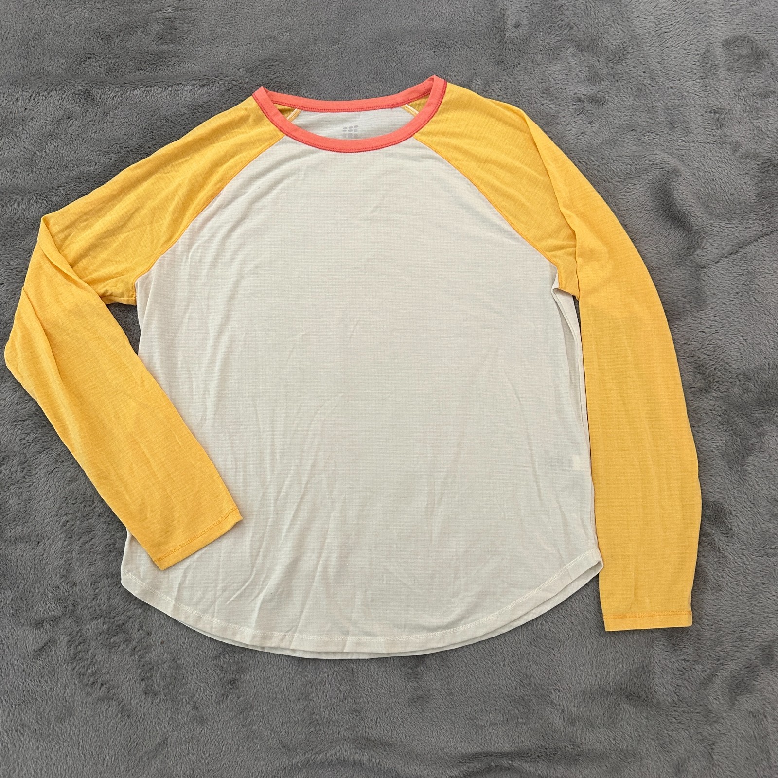 Title Nine Notton Raglan Long Sleeve Baseball Tee Womens MEDIUM