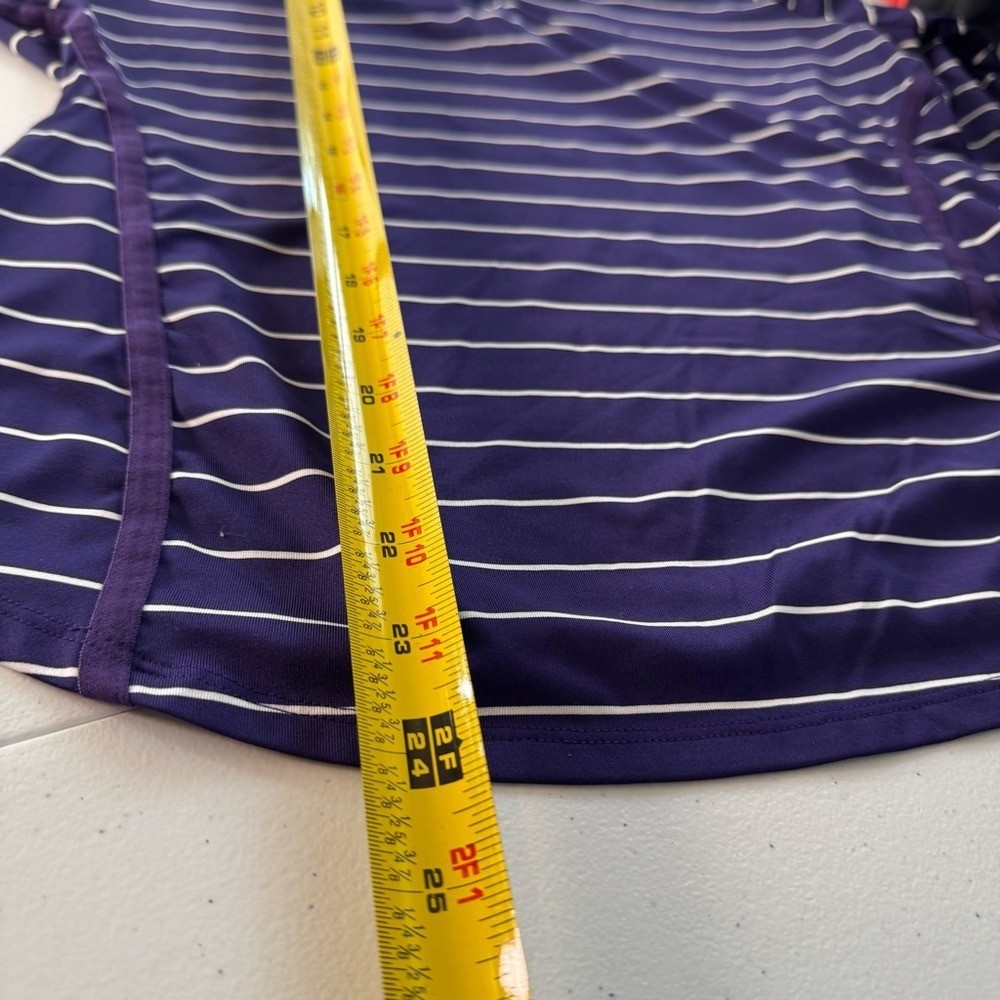 Cutter & Buck Clemson Tigers DryTech 50+ Purple Striped Quarter Zip Mock Neck S