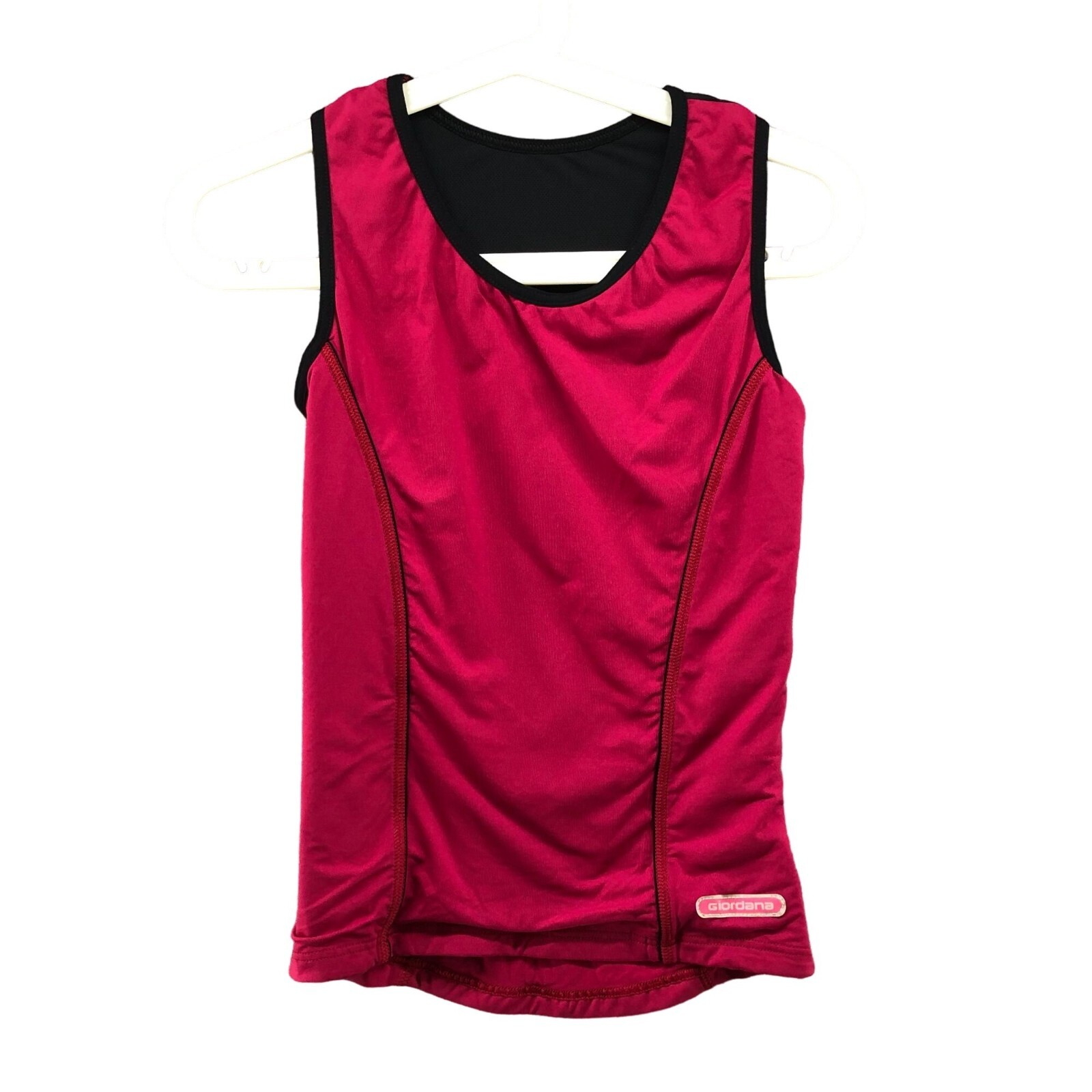 Giordana Ride Fit Cycling Tank Top Red Black Size Medium M Bike Active