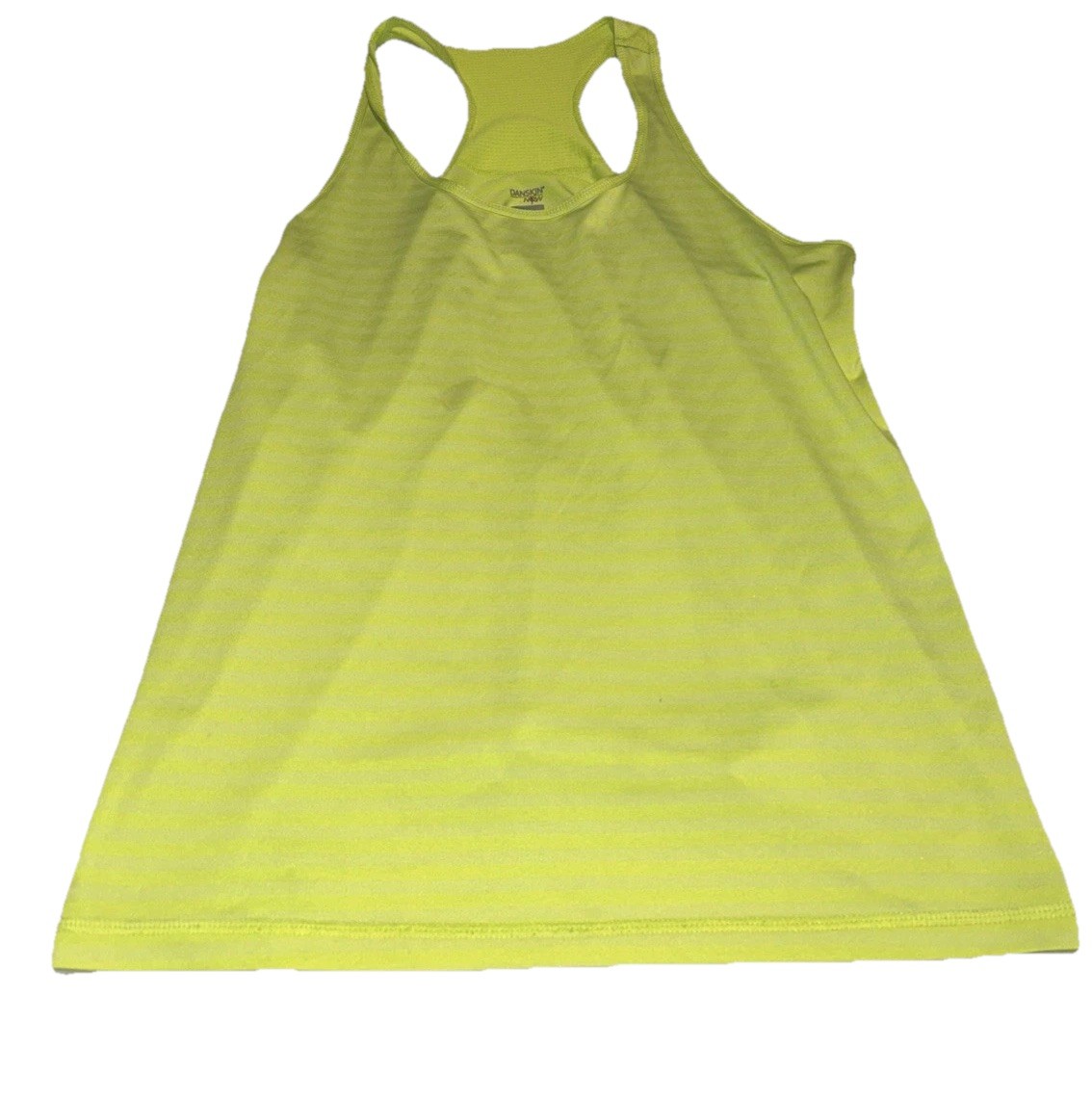 Danskin Now XXL Semi Fitted Neon Yellow Pullover Racerback Athletic Tank