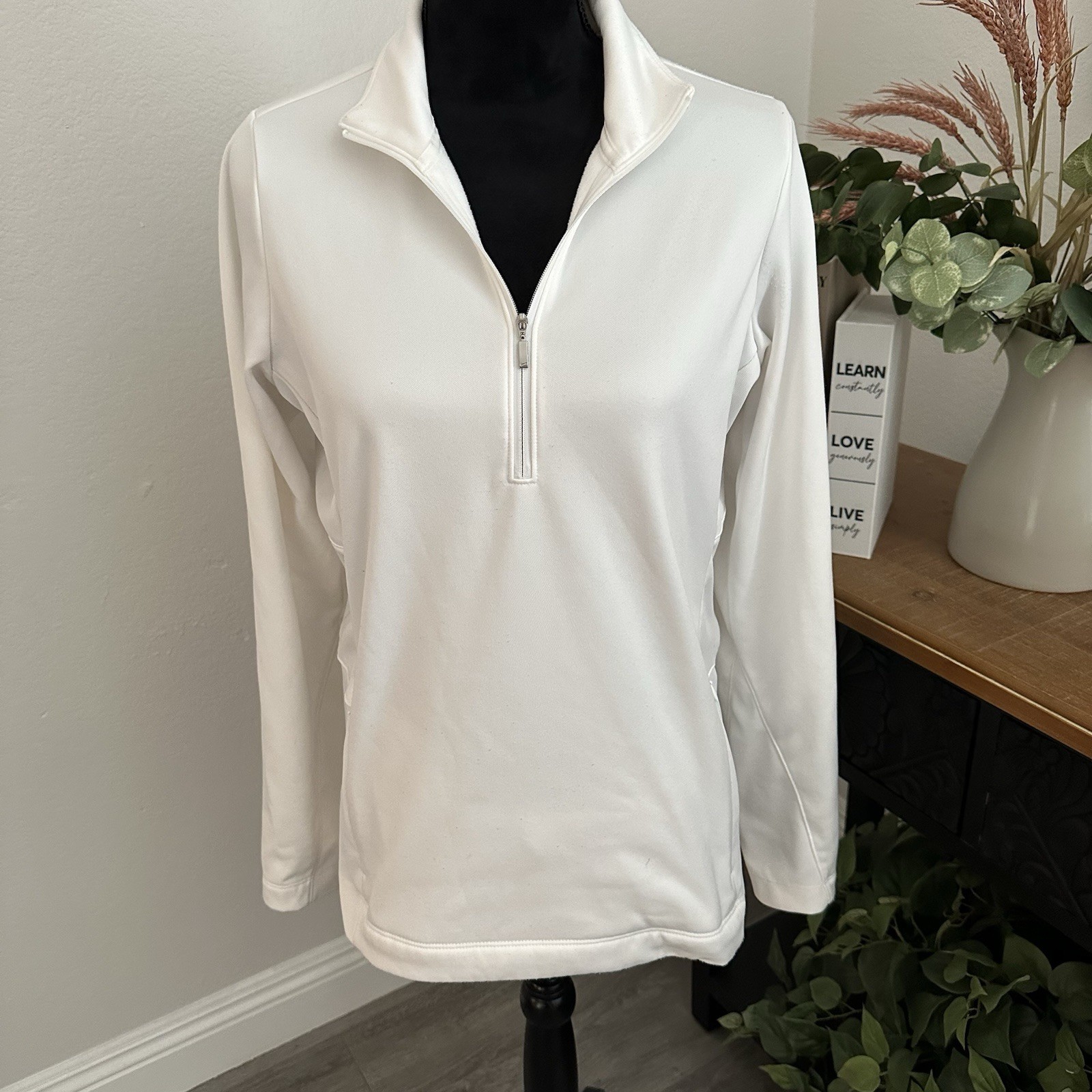 Nike Golf Tour Performance Dri-Fit Women’s White Quarter Zip Size Large