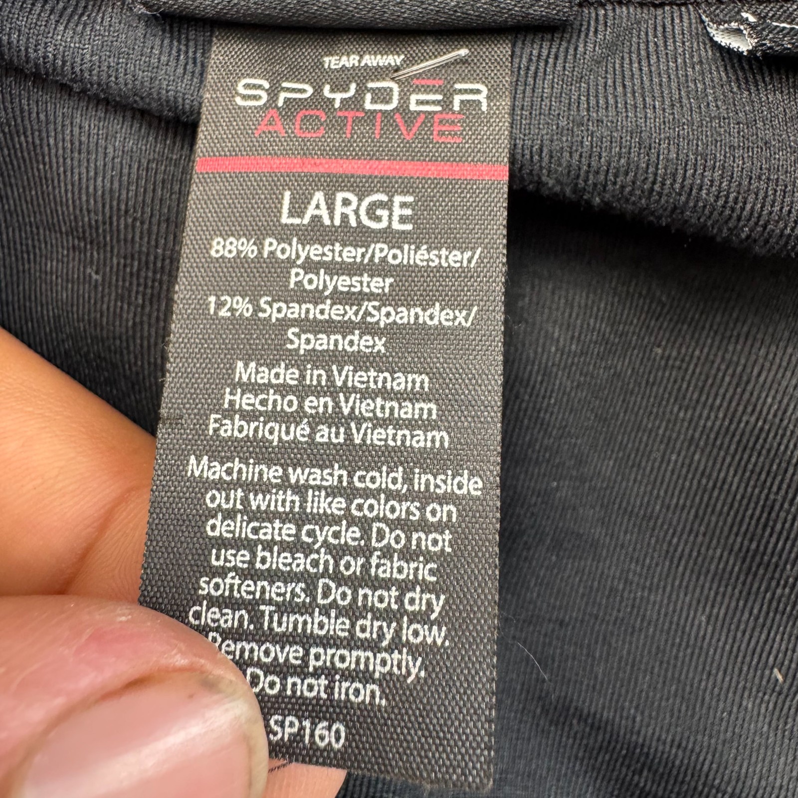 Spyder Active 1/2 Zip Pullover Womens L Black Embossed Camo Stretch Long Sleeve