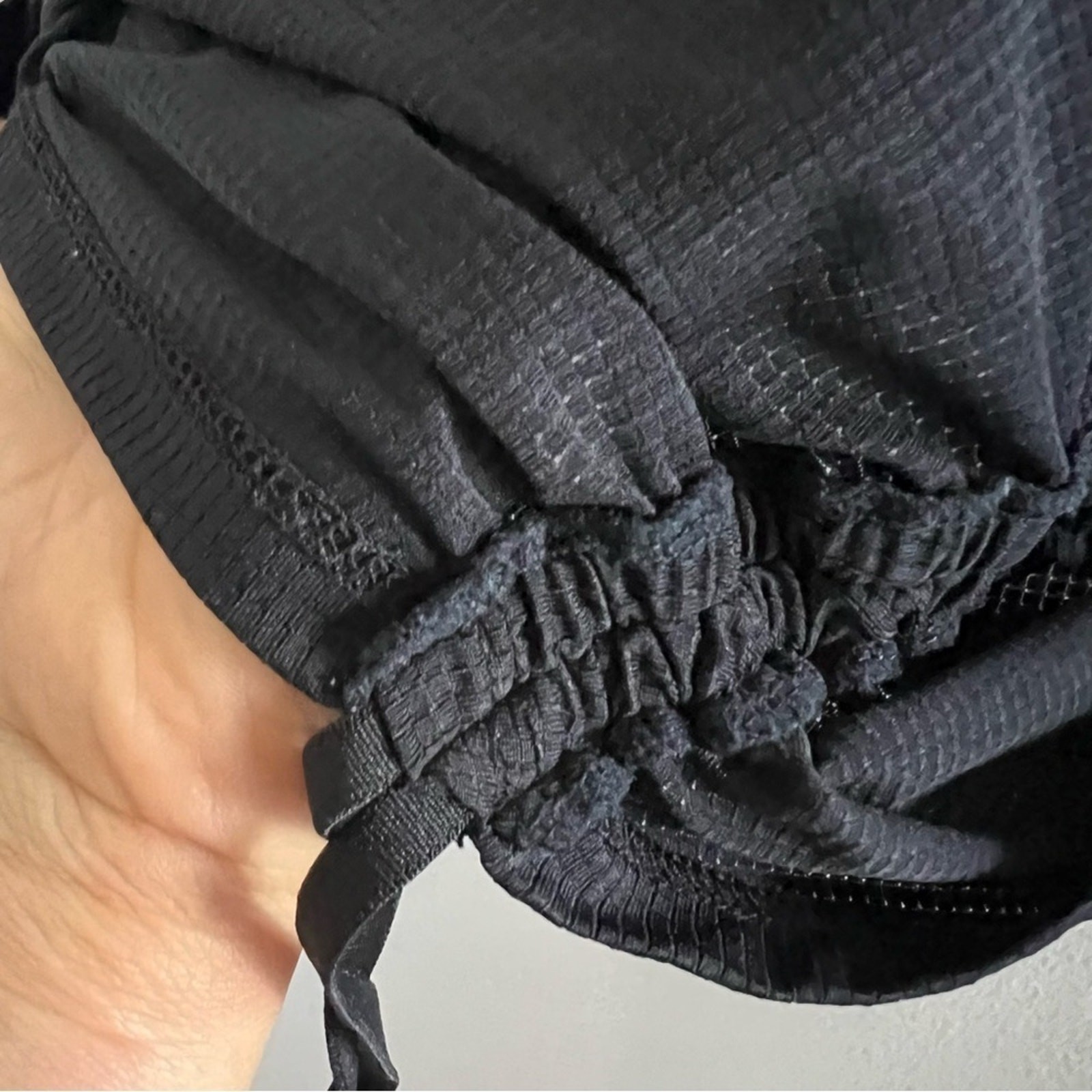 Fabletics Black Top Long Sleeve Mesh Bottom Portion Fall Winter Active Small