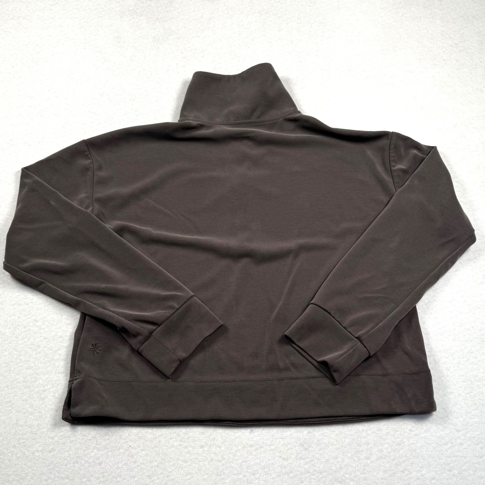 Athleta Seasoft Quarter Zip Pullover Womens Small Brown Taupe Long Sleeve Shirt