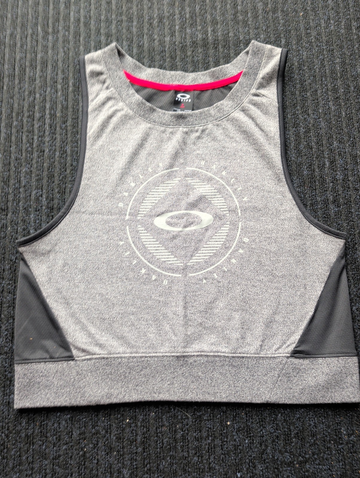 Oakley Women’s Exhale Workout Pullover Tank Top Jet Black Heather Gray Sz M