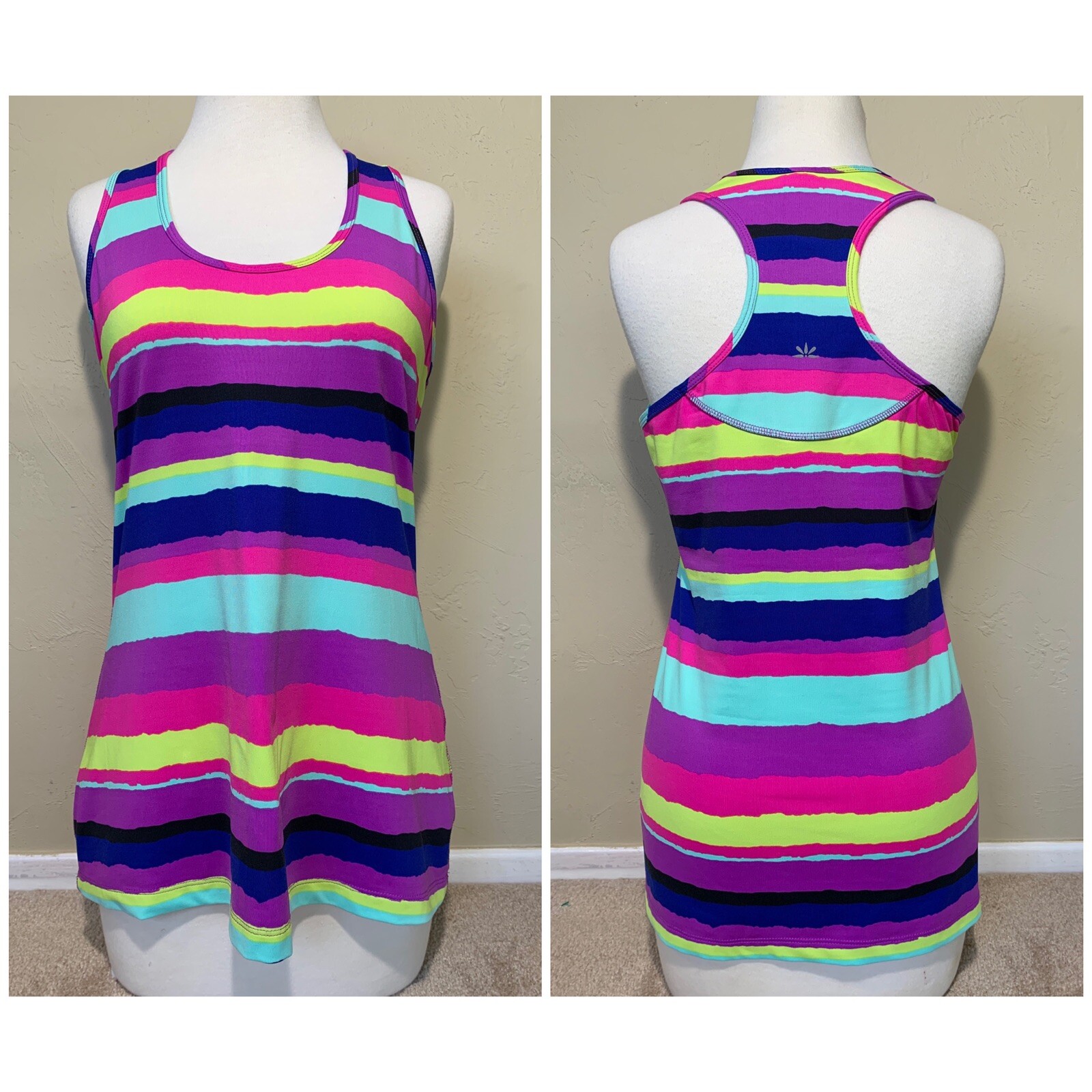 EUC Lukka Lux Racerback Tank Top PINK PURPLE BLACK BLUE AQUA YELLOW MED MSRP $68