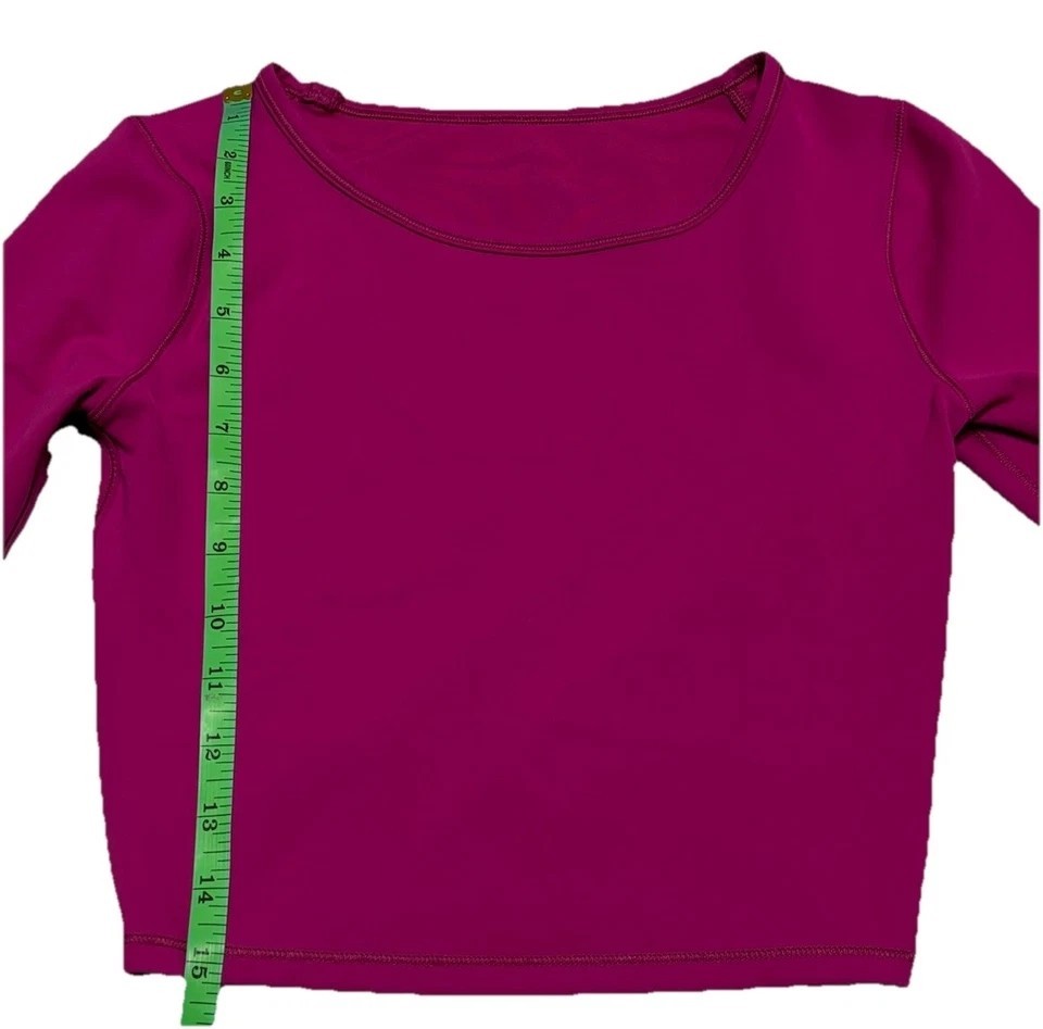 Lululemon 4 Wunder Train Cropped Long Sleeve Shirt *Ripened Raspberry W3DIIS