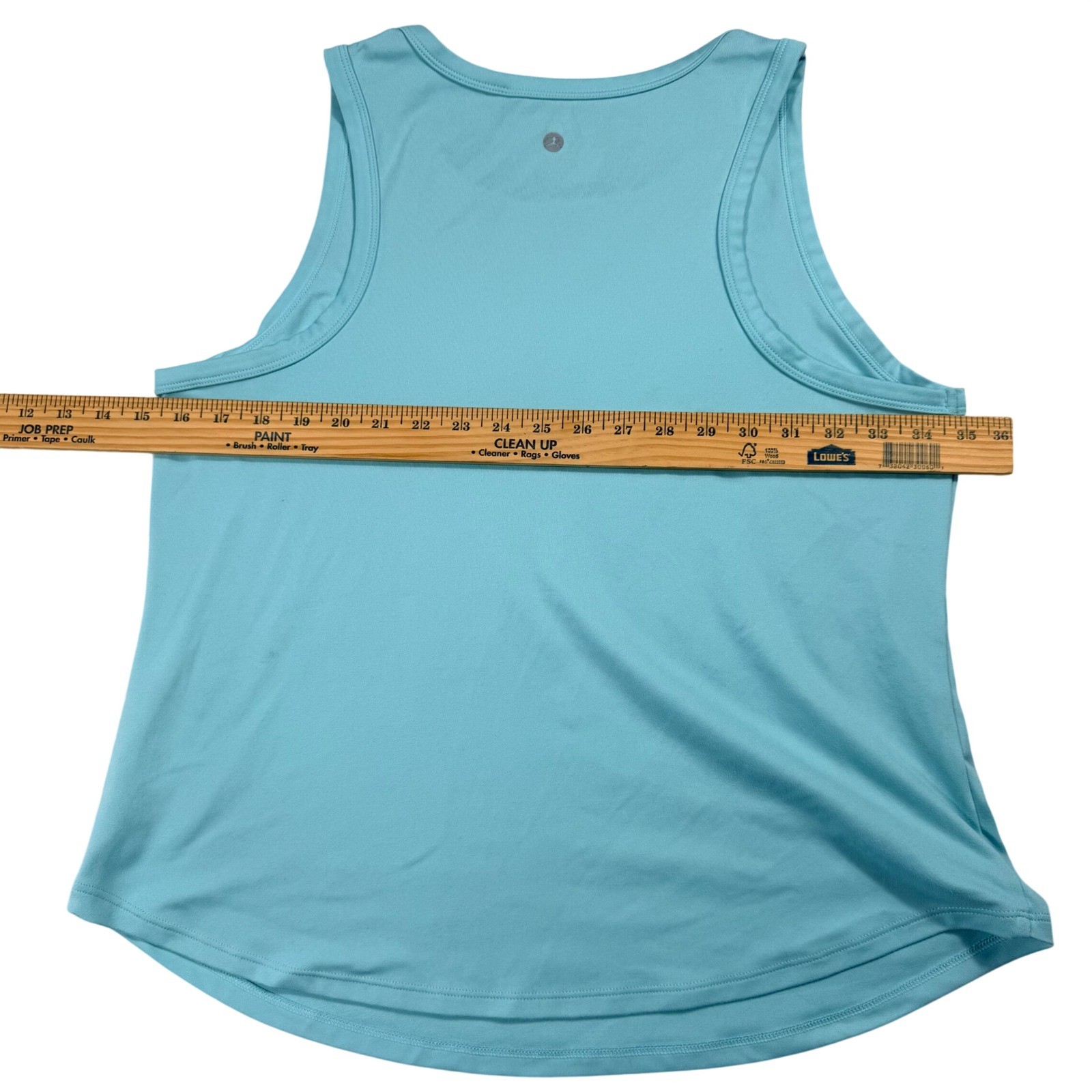 Danskin Womens Turquoise Blue Activewear Tank Top Curved Hem Large 1590498 EUC