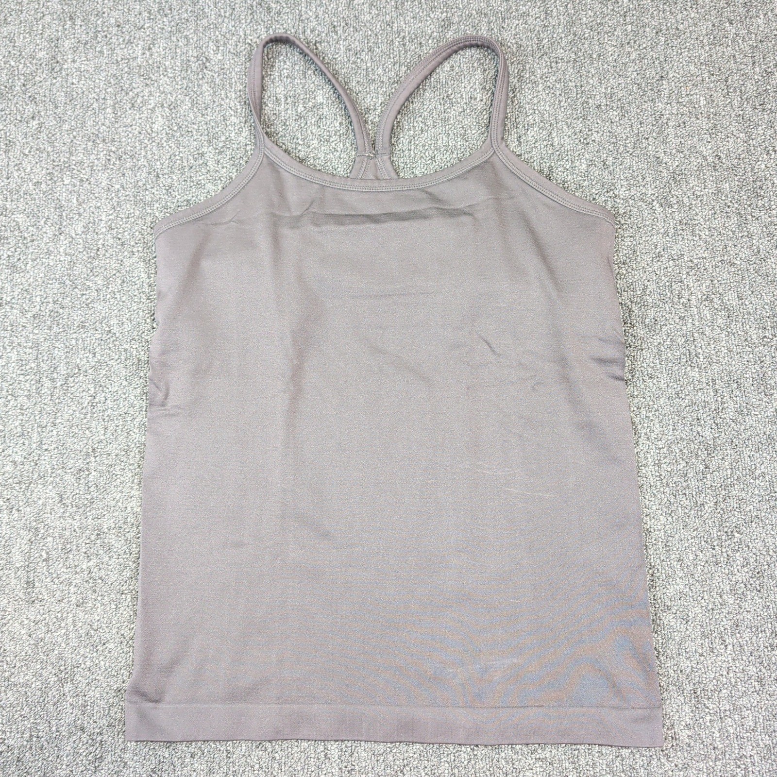 Pro Fit Seamless Racerback Shelf Bra Cami Tank Top Large Gray Athleisure Yoga