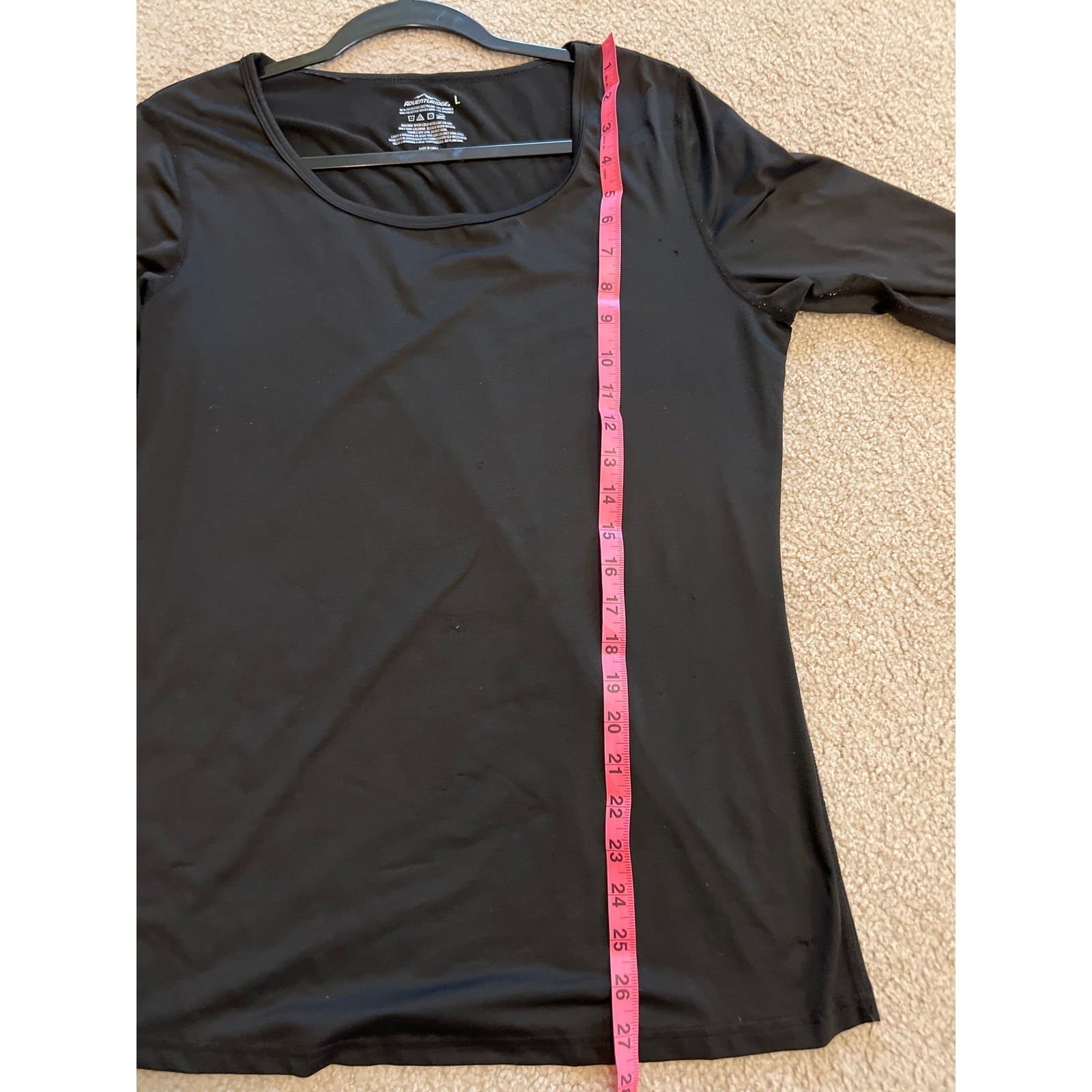 Adventuridge Black Base Layer Long Sleeve Shirt Womens Size Large Hiking Camping