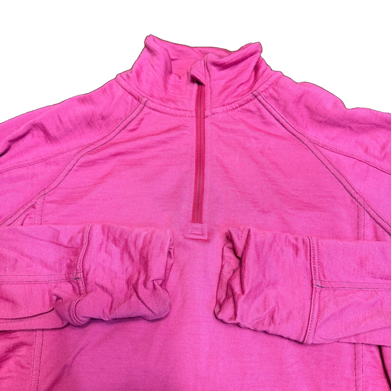 Smartwool 1/4 Zip Base Layer Womens Medium Pink Merino Wool Thermal Outdoors