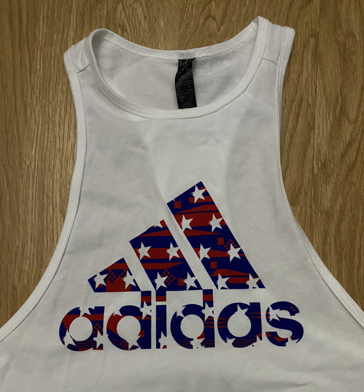 👚Adidas MEDIUM Versatile Multi Sport Tank Top White America Legend Ink 2I