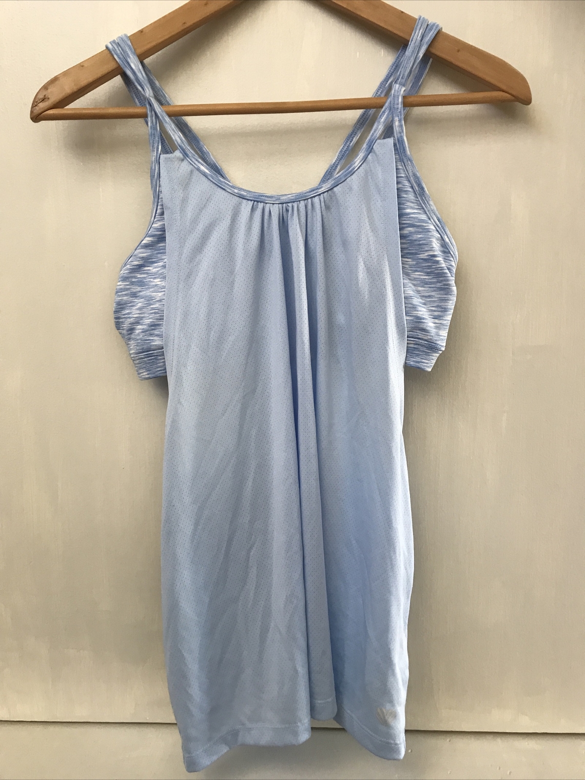 Forever 21 Blue Active Twofer Layered Sports Bra Athletic Strappy Tank Top M